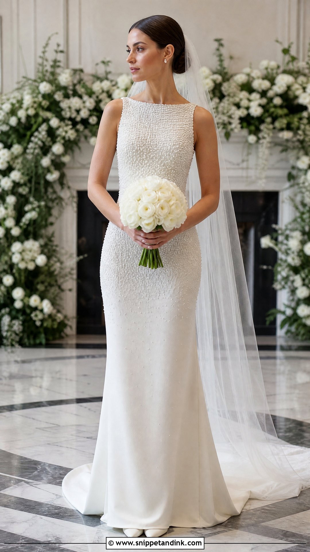 Pearl Embellished Wedding Dress - Snippet and Ink - 20 Wedding Vogue Ideas