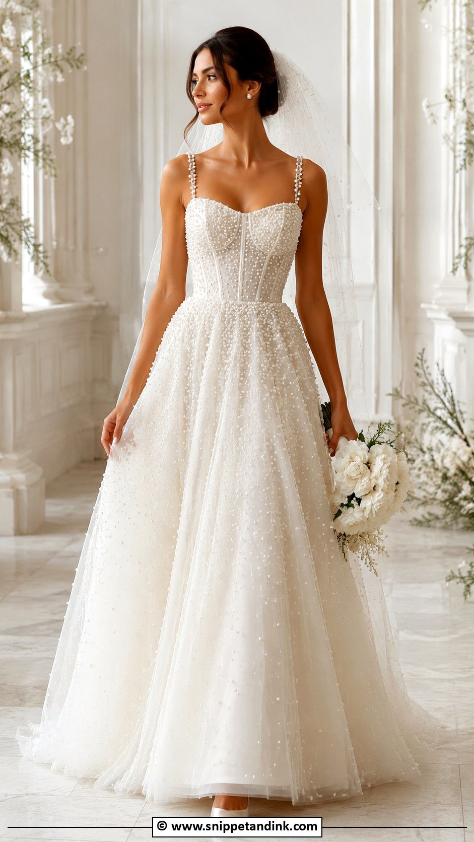 Pearl Embellished Wedding Dress - Snippet and Ink - 35 My Wedding Dress Ideas