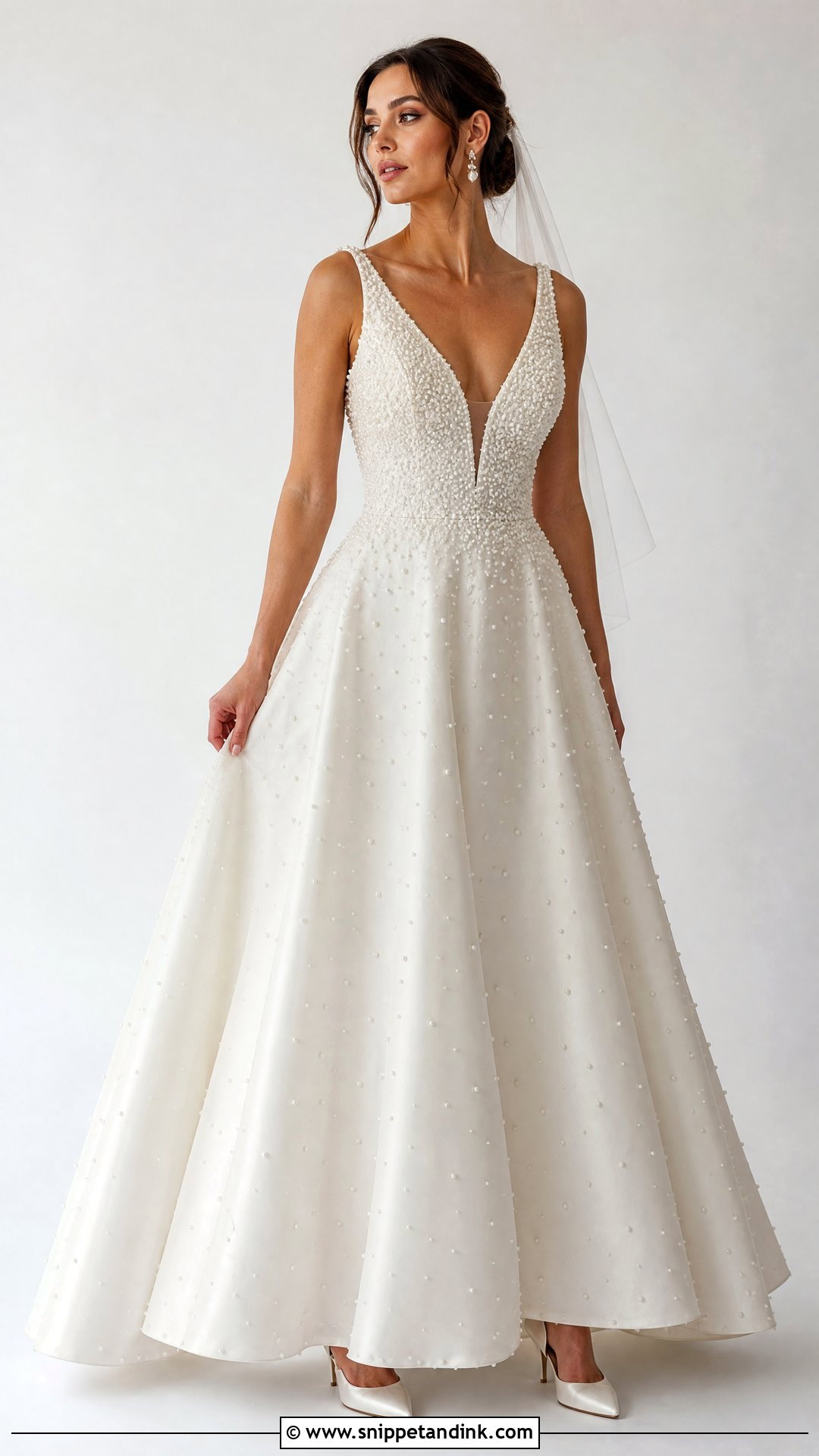 Pearl Embellished Wedding Dress - Snippet and Ink - 25 Embellished Wedding Dress Ideas