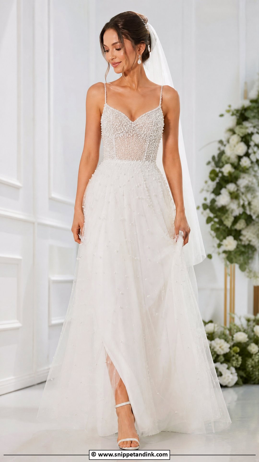 Pearl Embellished Wedding Gown - Snippet and Ink - 35 Latest Wedding Gowns