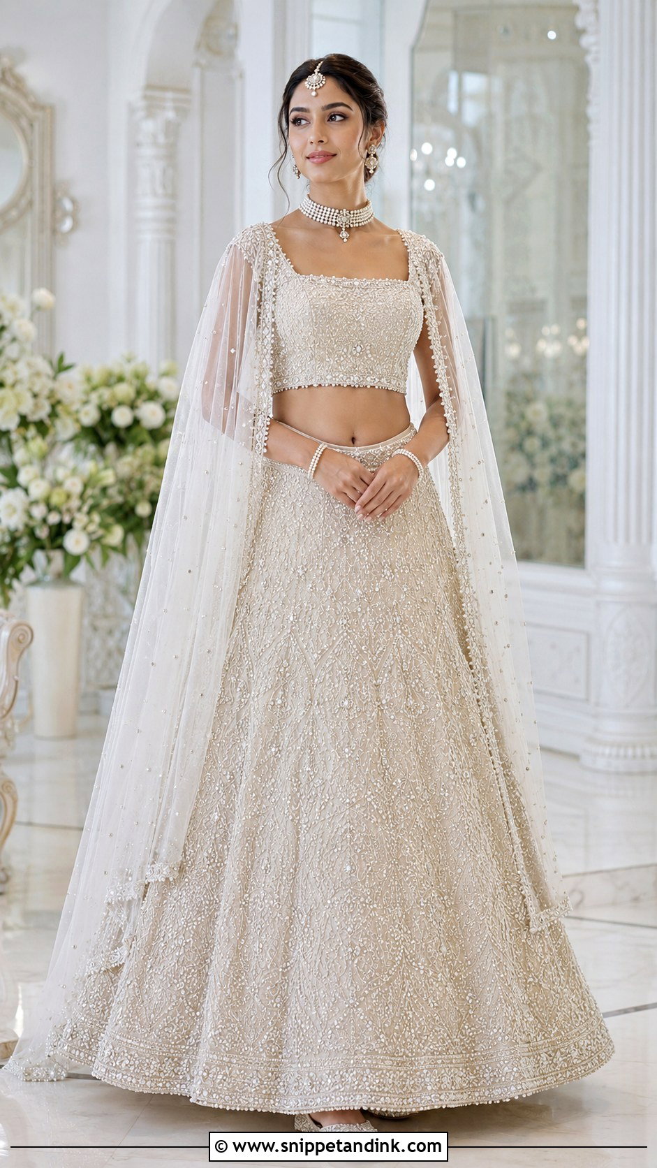 Pearl Embroidered Bridal Lehenga - Snippet and Ink - 20 Lehanga Designs Bridal Collection