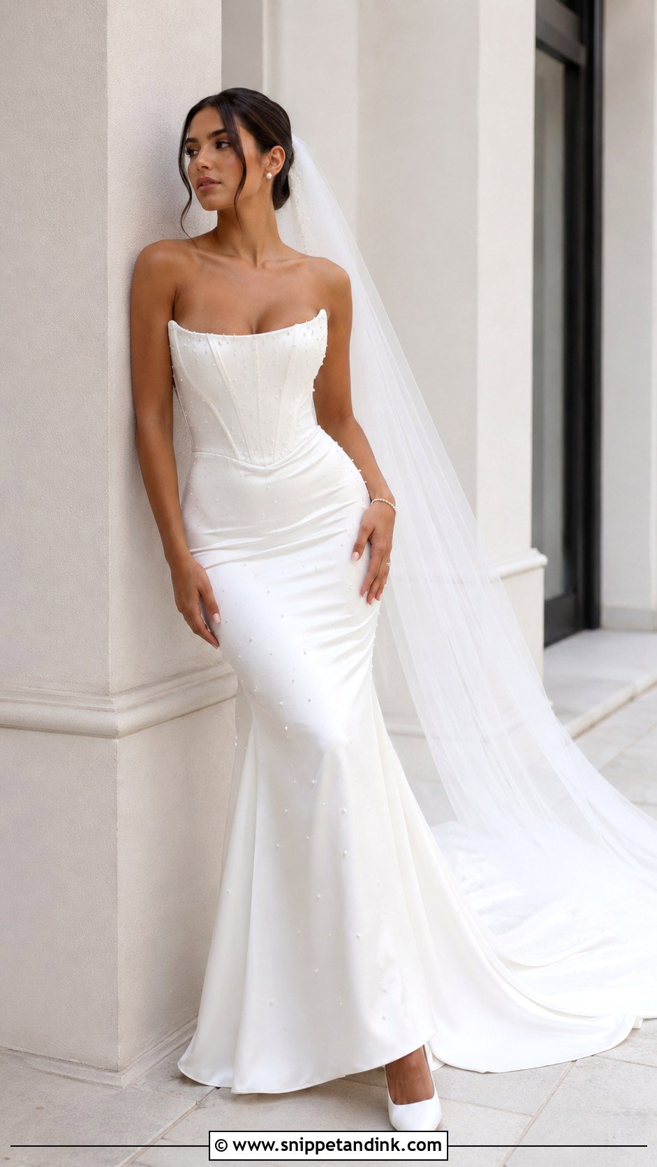 Pearl Fishtail Wedding Dress - Snippet and Ink - 20 Fishtail Wedding Dresses
