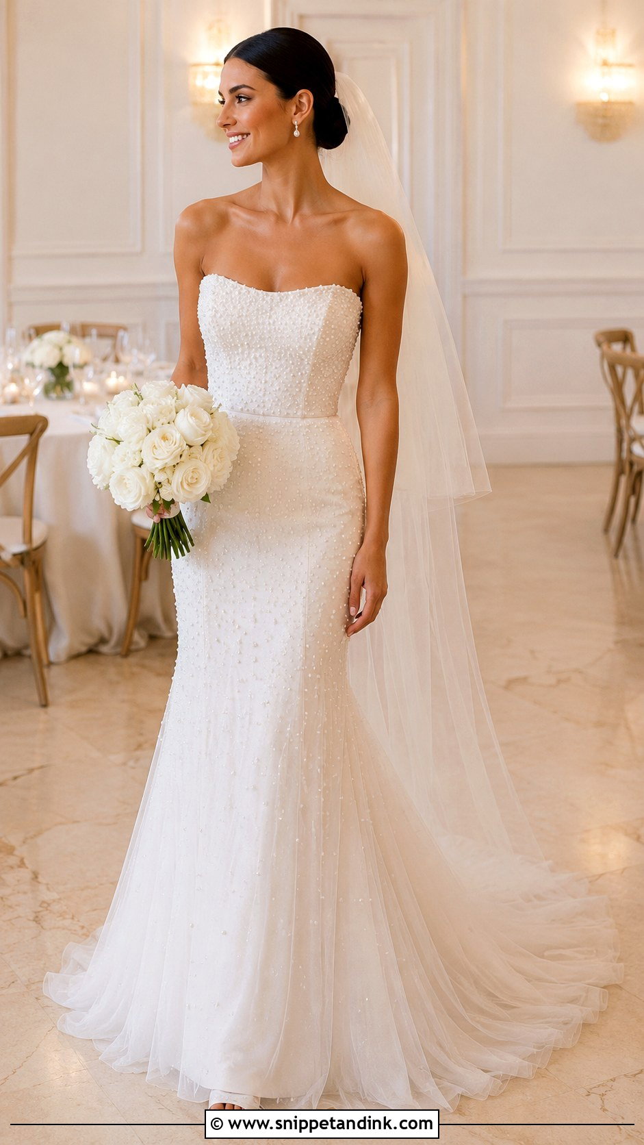 Pearl Fit and Flare Wedding Dress - Snippet and Ink - 20 Fit and Flare Wedding Dresses