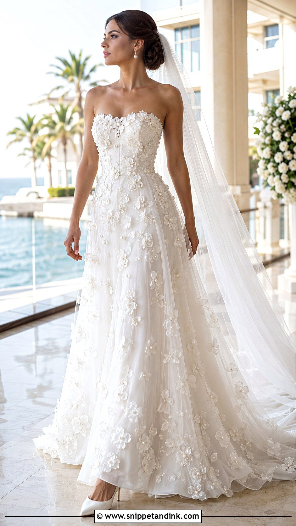 Pearl Floral Applique Wedding Dress - Snippet and Ink - 20 Floral Applique Wedding Dress Ideas