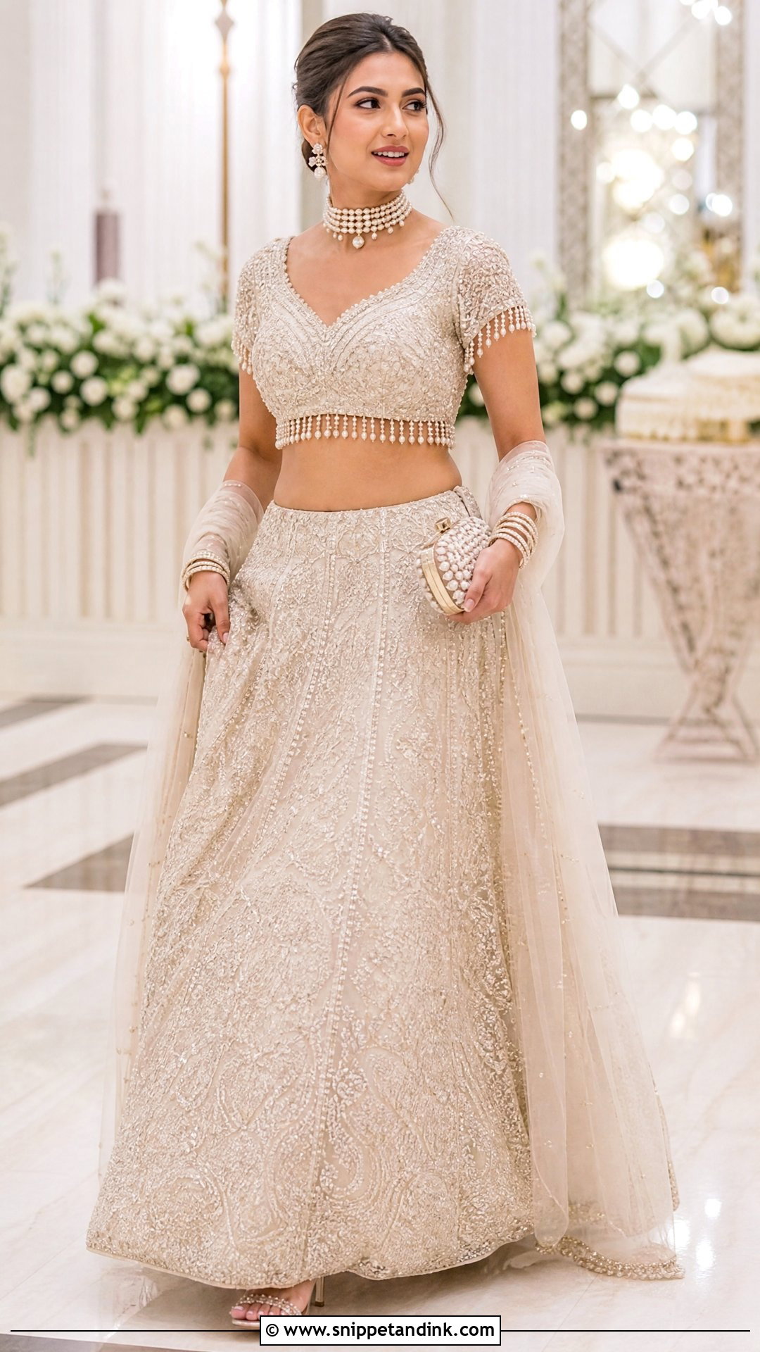 Pearl Fringe Bridal Lehenga Blouse - Snippet and Ink - 20 Bridal Lengha Blouse Designs