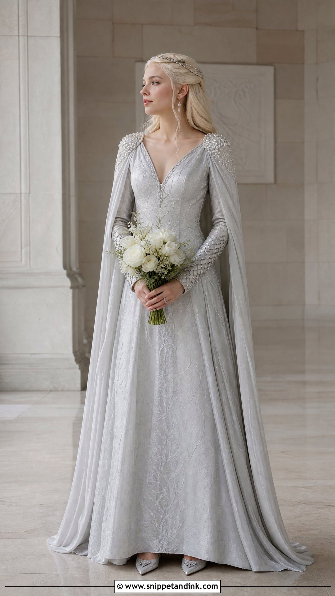 Pearl Gray Targaryen Wedding Dress - Snippet and Ink - 20 Targaryen Wedding Dress Ideas