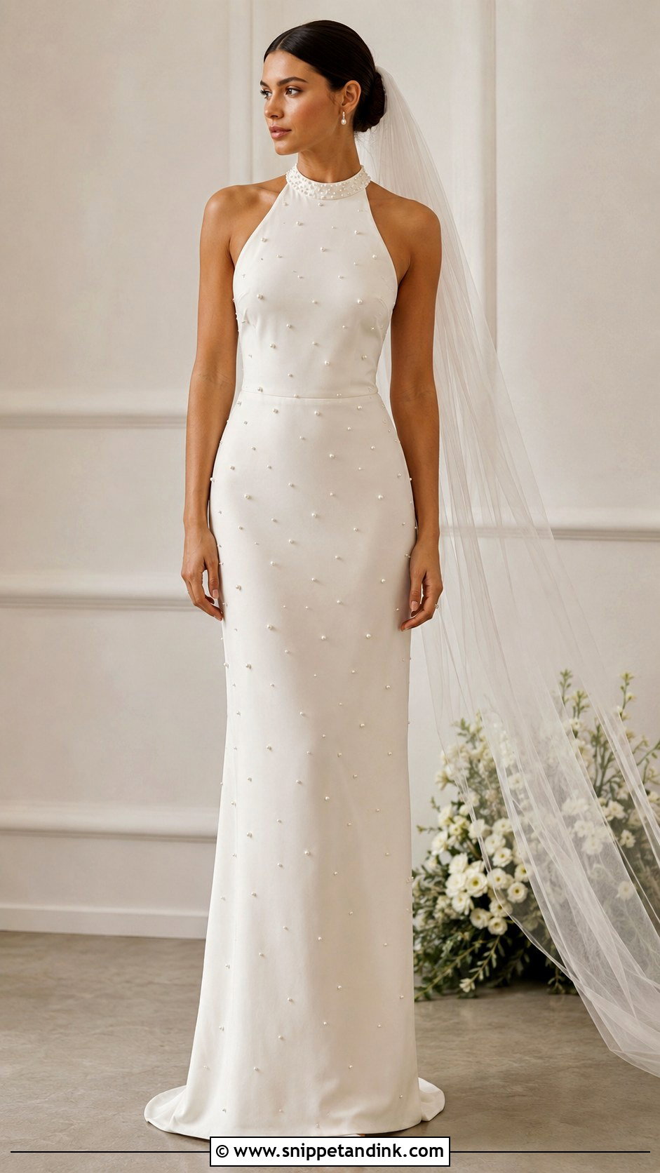 Pearl Halter Wedding Dress - Snippet and Ink - 20 Wedding Dresses Halter Top