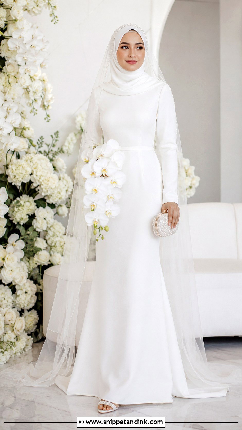 Pearl Hijab Bridal Look - Snippet and Ink - 25 Hijab Bridal Look Ideas