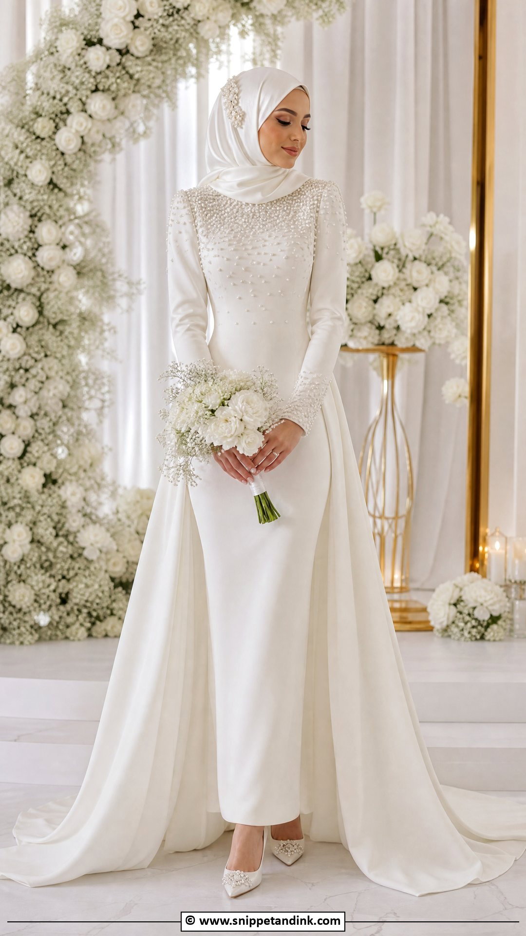 Pearl Hijab Wedding Dress - Snippet and Ink - 35 Hijab Wedding Dresses