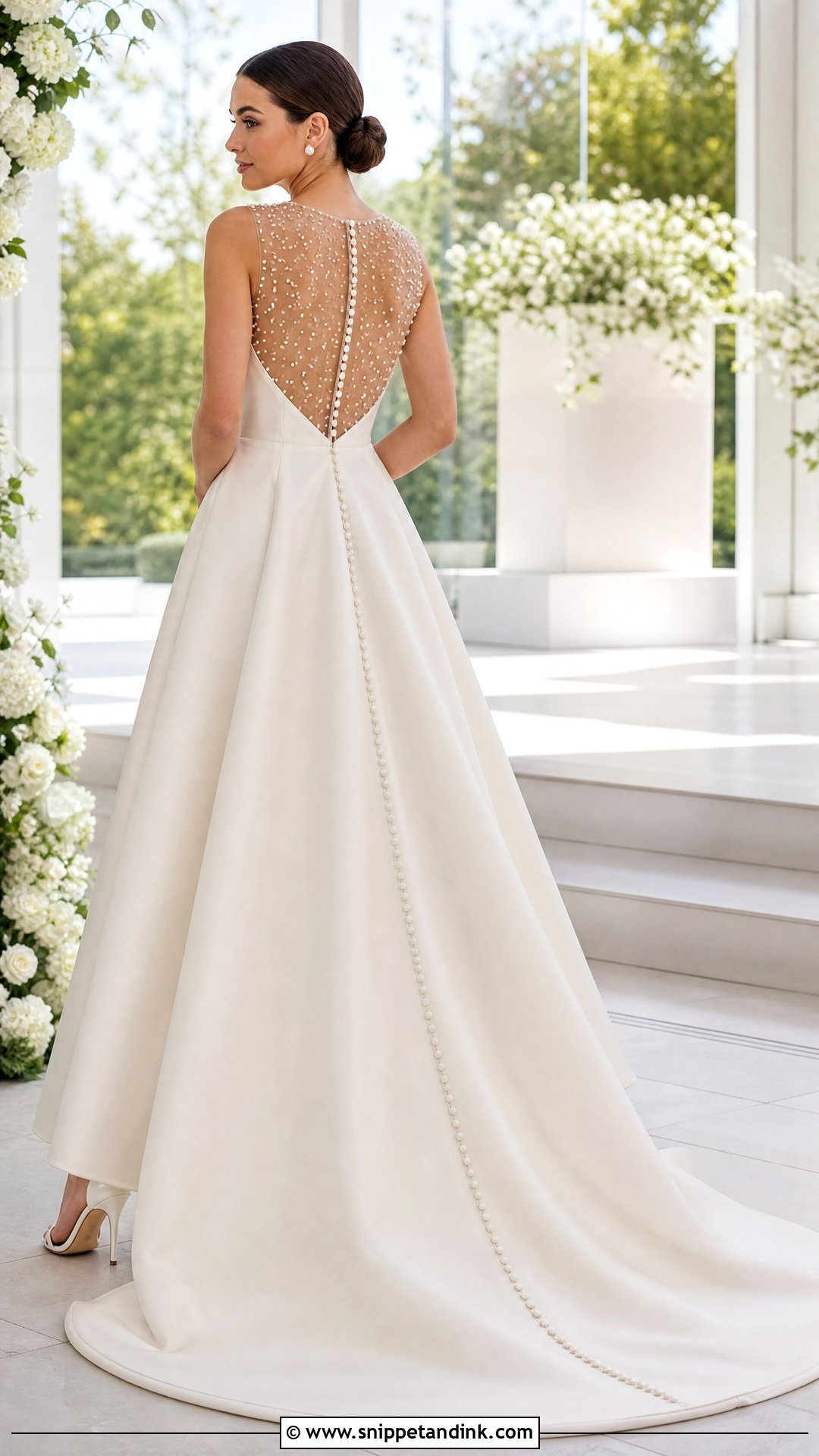 Pearl Illusion Back Wedding Dress - Snippet and Ink - 20 Wedding Dresses Back Detail