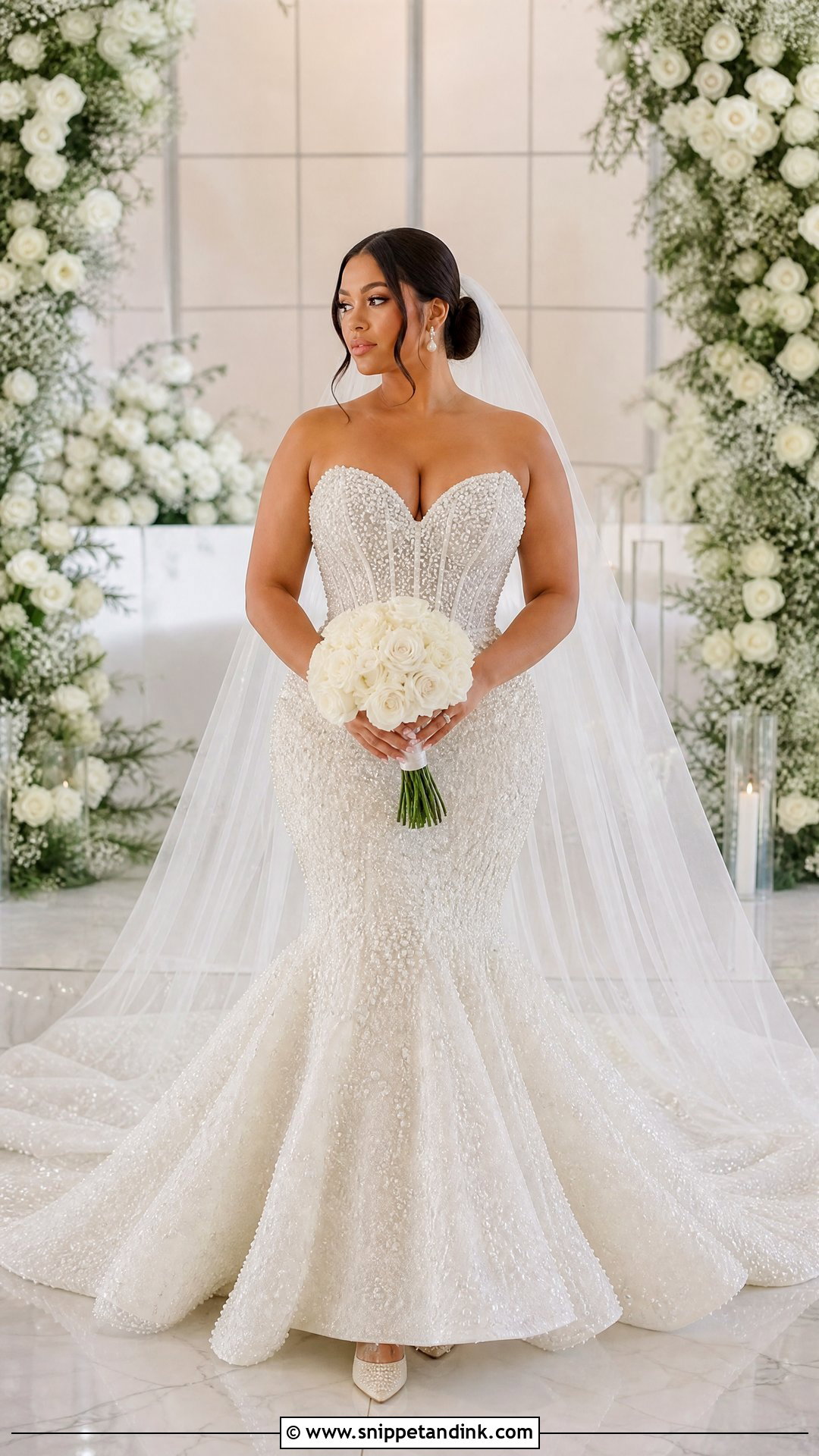 Pearl Iridescent Mermaid Wedding Dress - Snippet and Ink - 25 Iridescent Wedding Dress Ideas