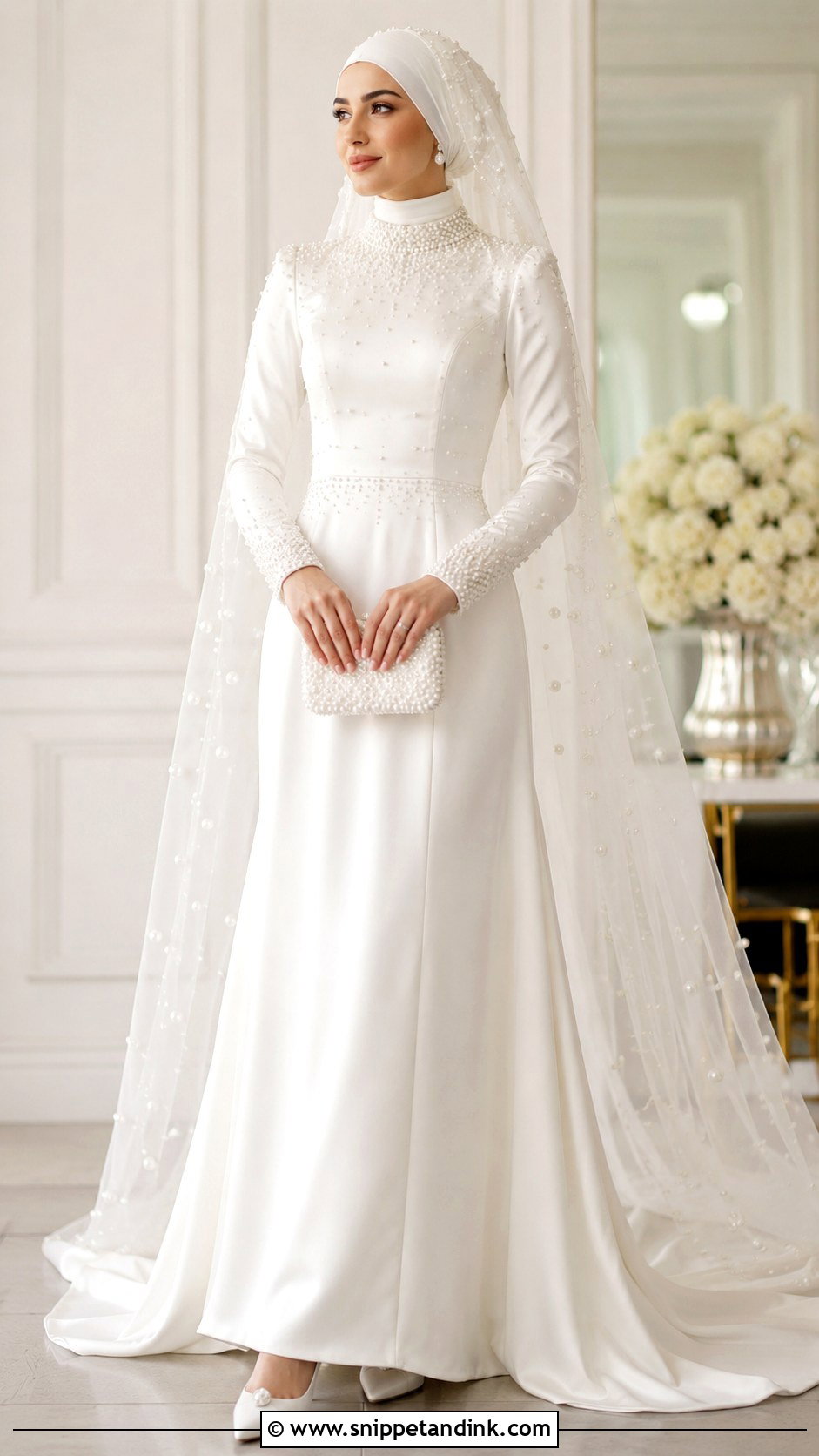 Pearl Islamic Wedding Dress - Snippet and Ink - 25 Islamic Wedding Dresses