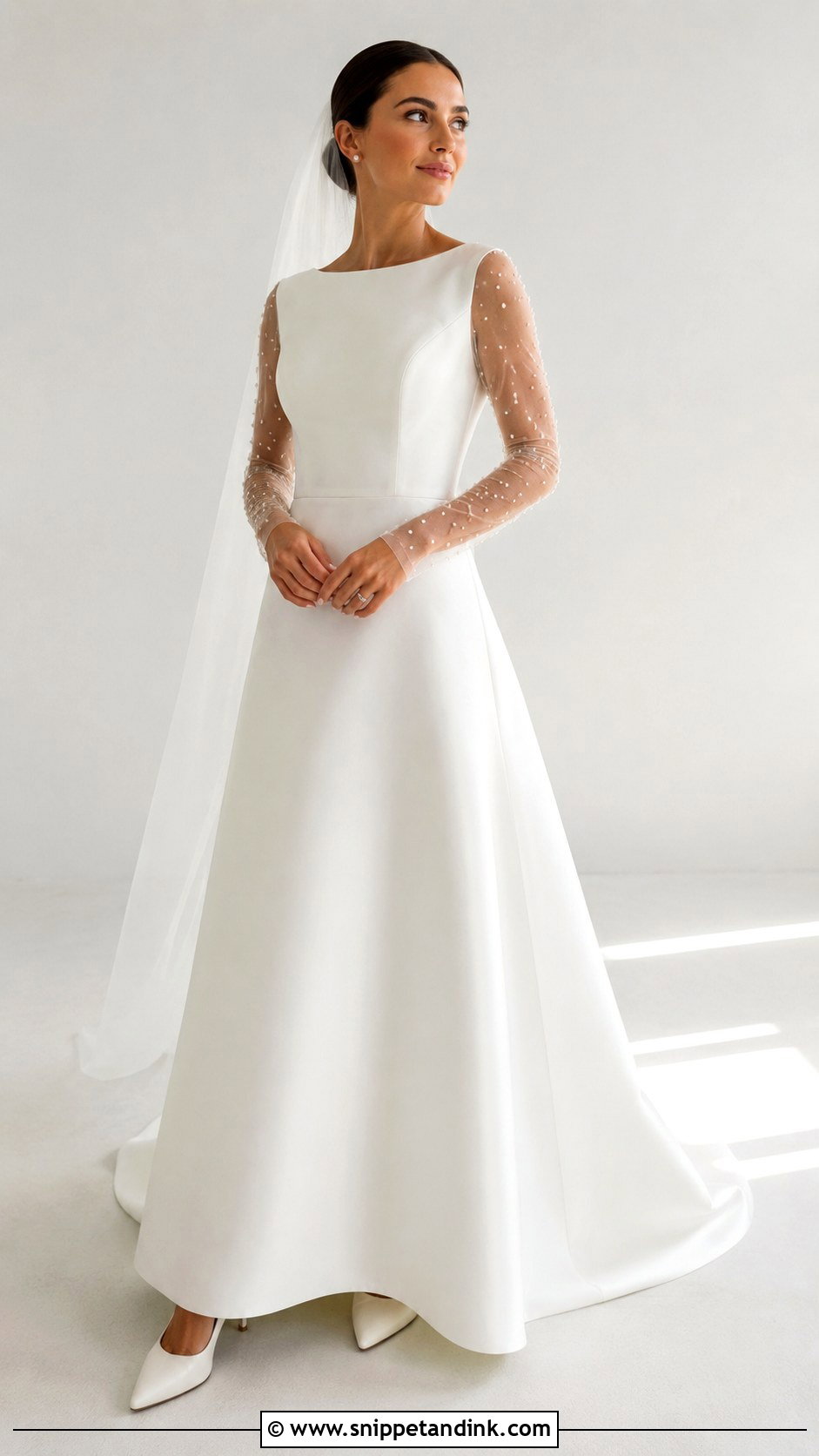 Pearl Long Sleeve Bridal Dress - Snippet and Ink - 20 Long Sleeve Bridal Dresses