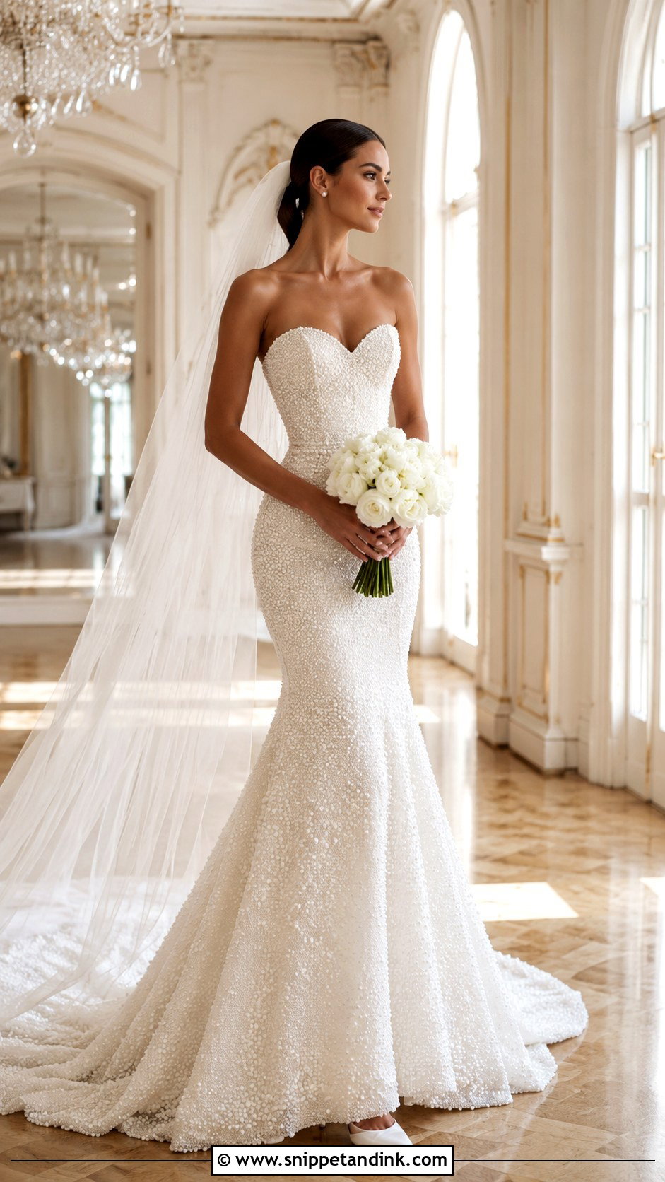 Pearl Mermaid Bridal Gown - Snippet and Ink - 20 Mermaid Bridal Gowns