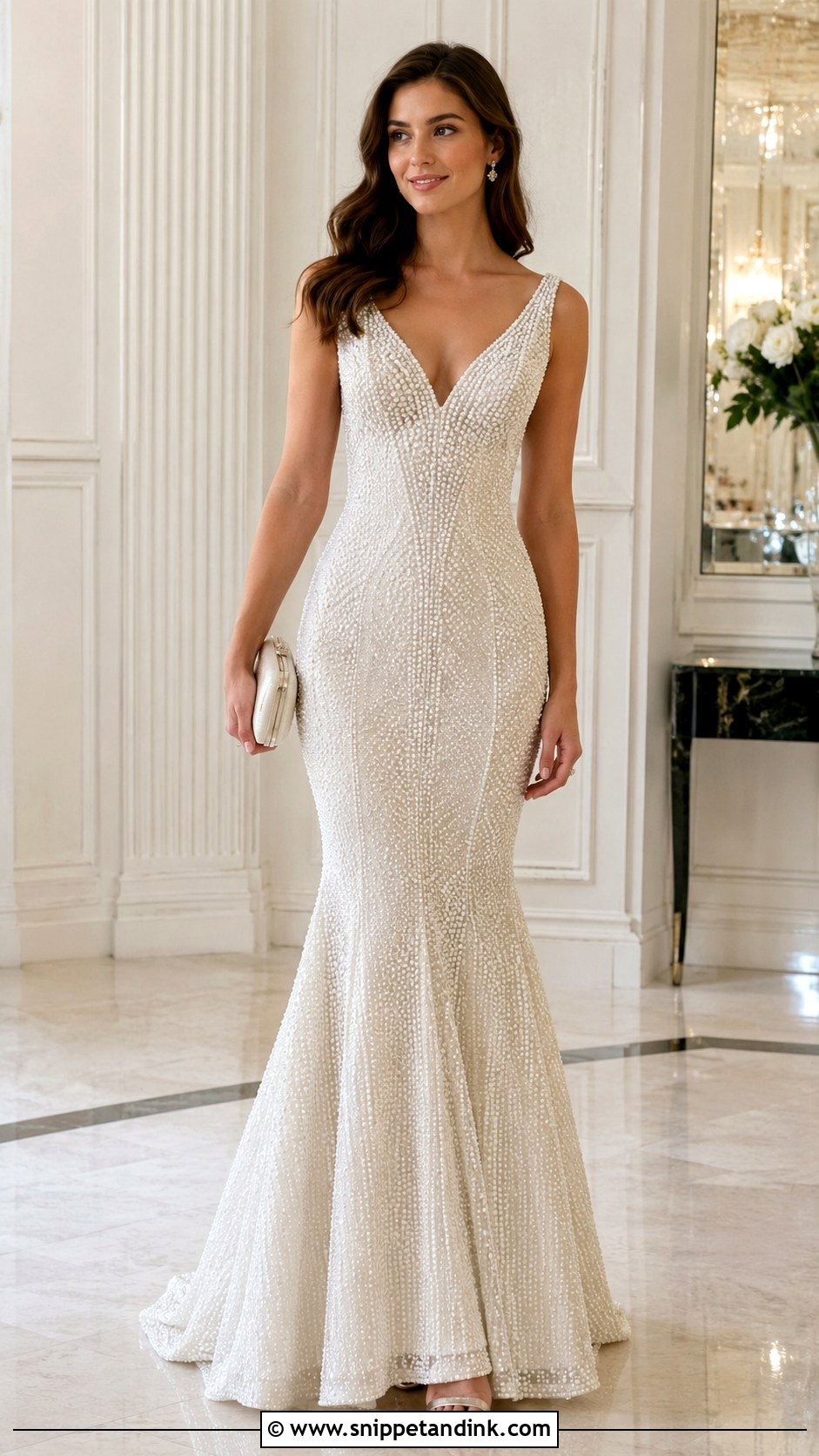 Pearl Mermaid Cut Gown - Snippet and Ink - 25 Mermaid Cut Gown Ideas
