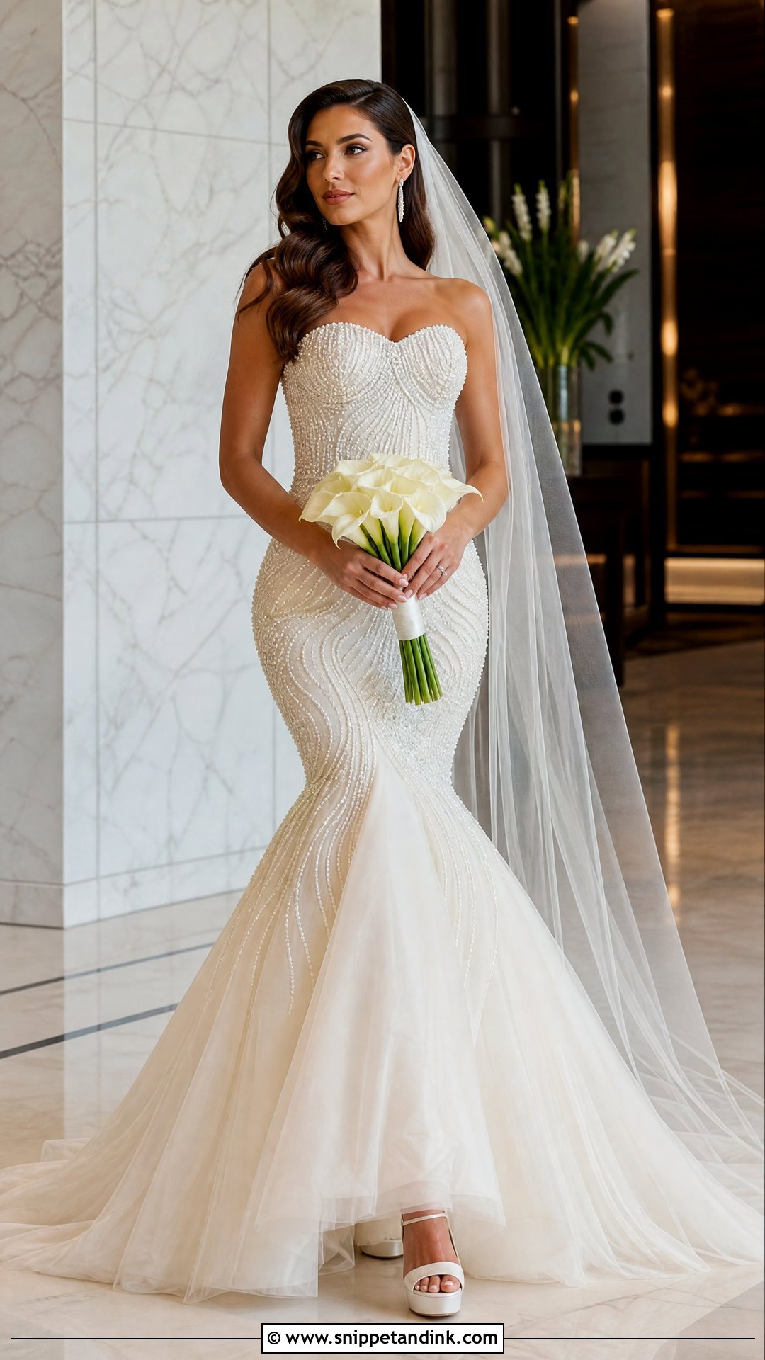 Pearl Mermaid Wedding Dress - Snippet and Ink - 20 Pearl Detail Wedding Dress Ideas