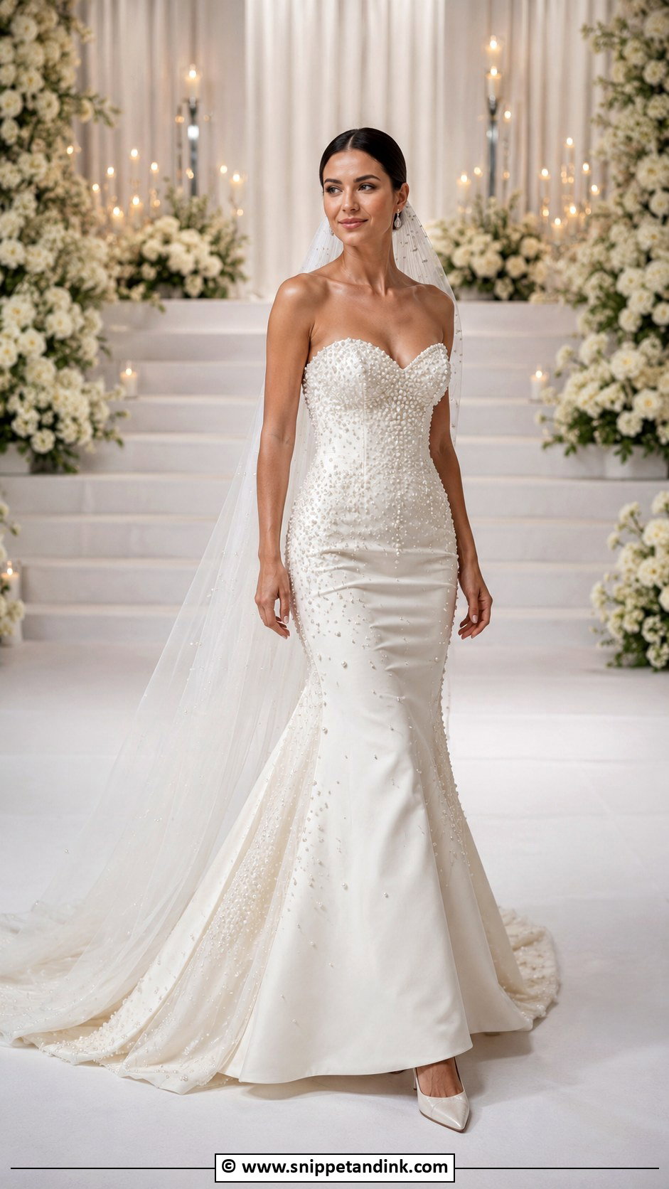 Pearl Mermaid Wedding Dress - Snippet and Ink - 35 Pearl Wedding Dress Ideas