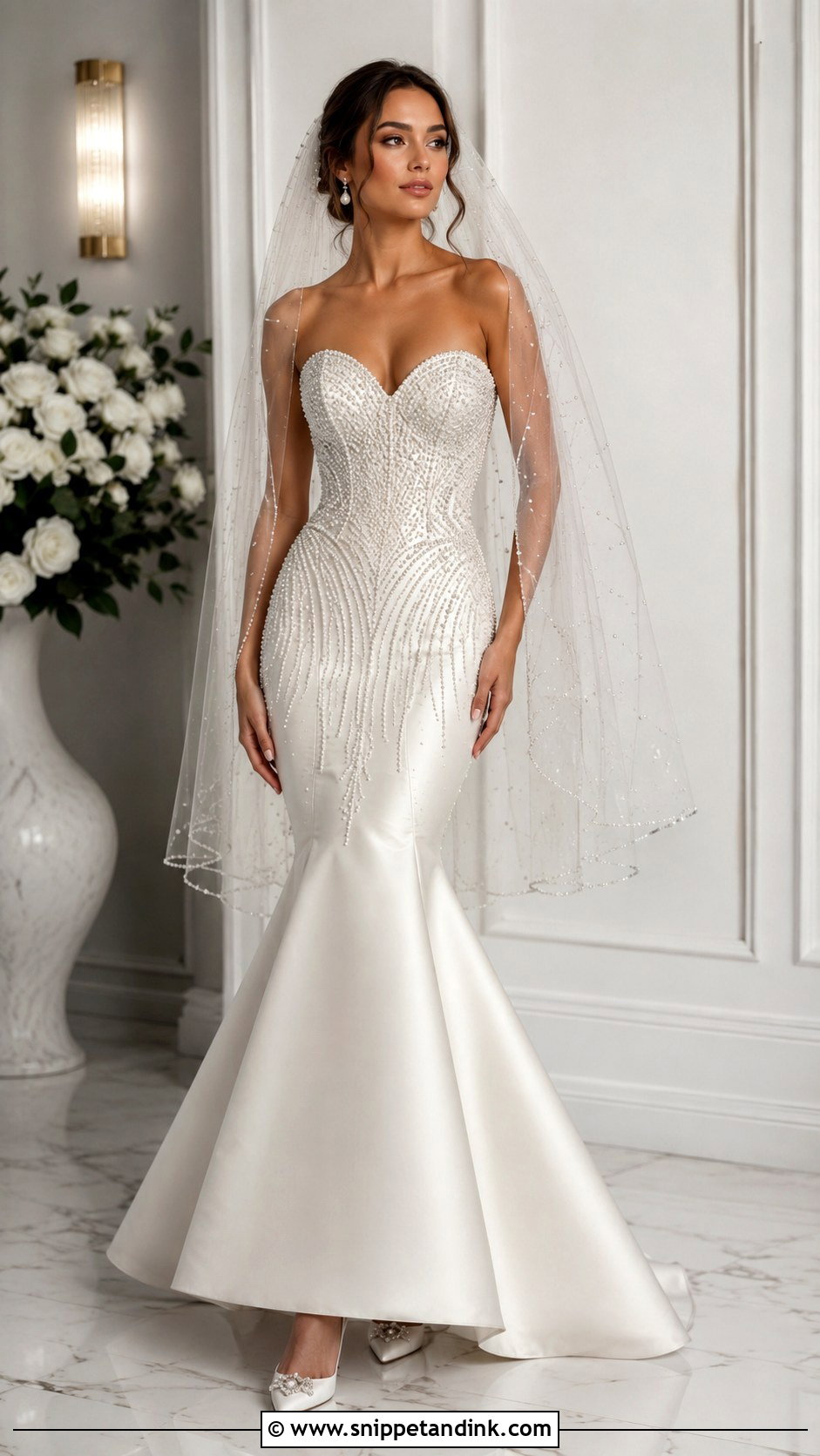 Pearl Mermaid Wedding Dress - Snippet and Ink - 25 Wedding Dresses with Pearls