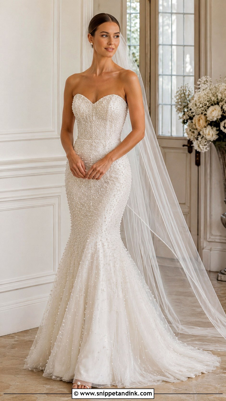 Pearl Mermaid Wedding Gown - Snippet and Ink - 25 Mermaid Wedding Gown Ideas