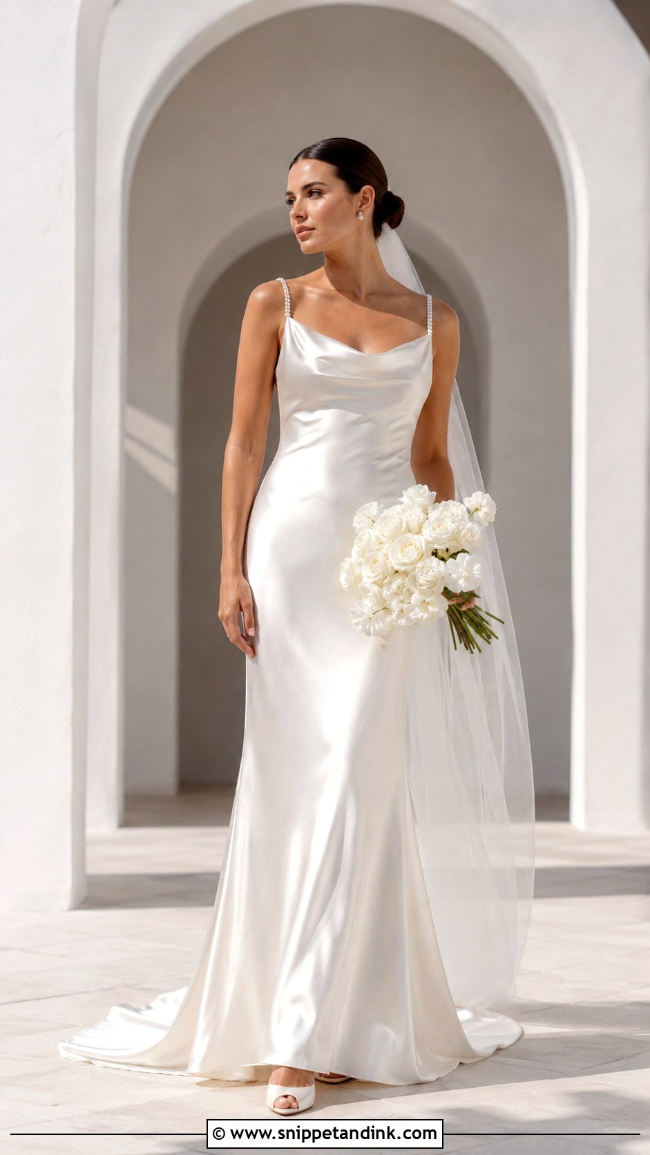 Pearl Minimalist Wedding Dress - Snippet and Ink - 25 Pearls Wedding Dresses