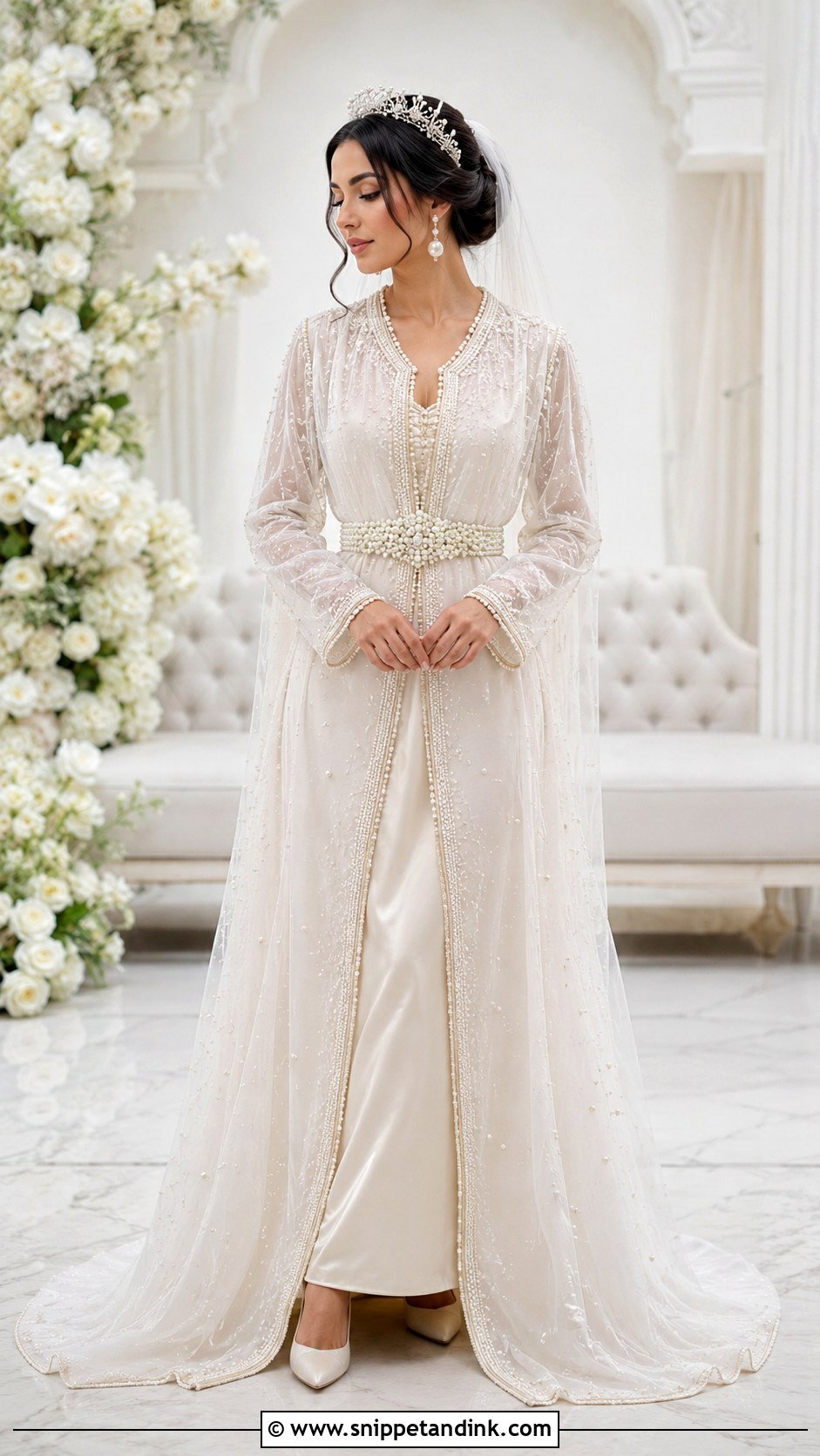 Pearl Moroccan Wedding Takchita - Snippet and Ink - 20 Moroccan Wedding Dresses