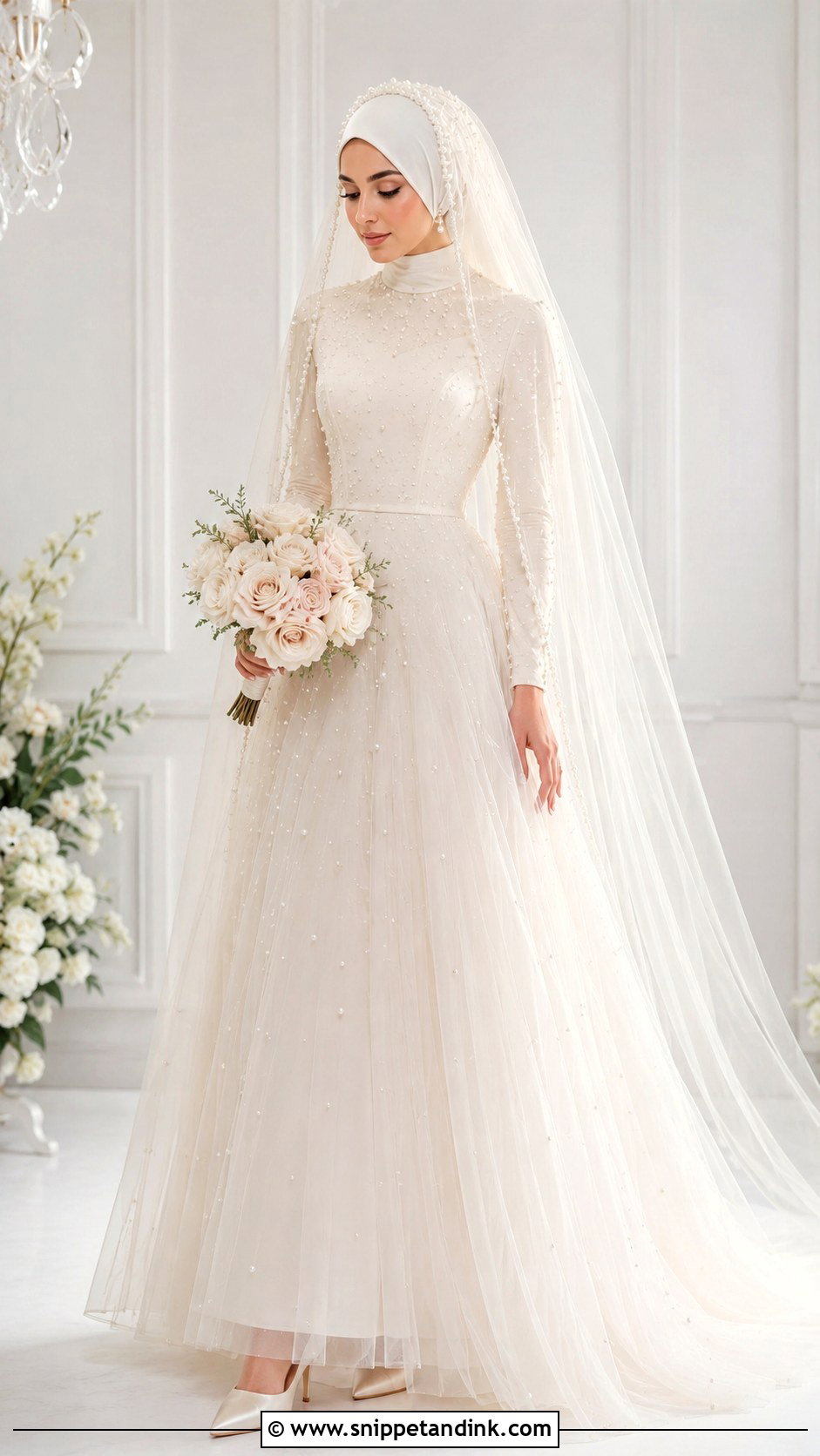 Pearl Muslim Wedding Dress - Snippet and Ink - 30 Muslim Wedding Dress Ideas