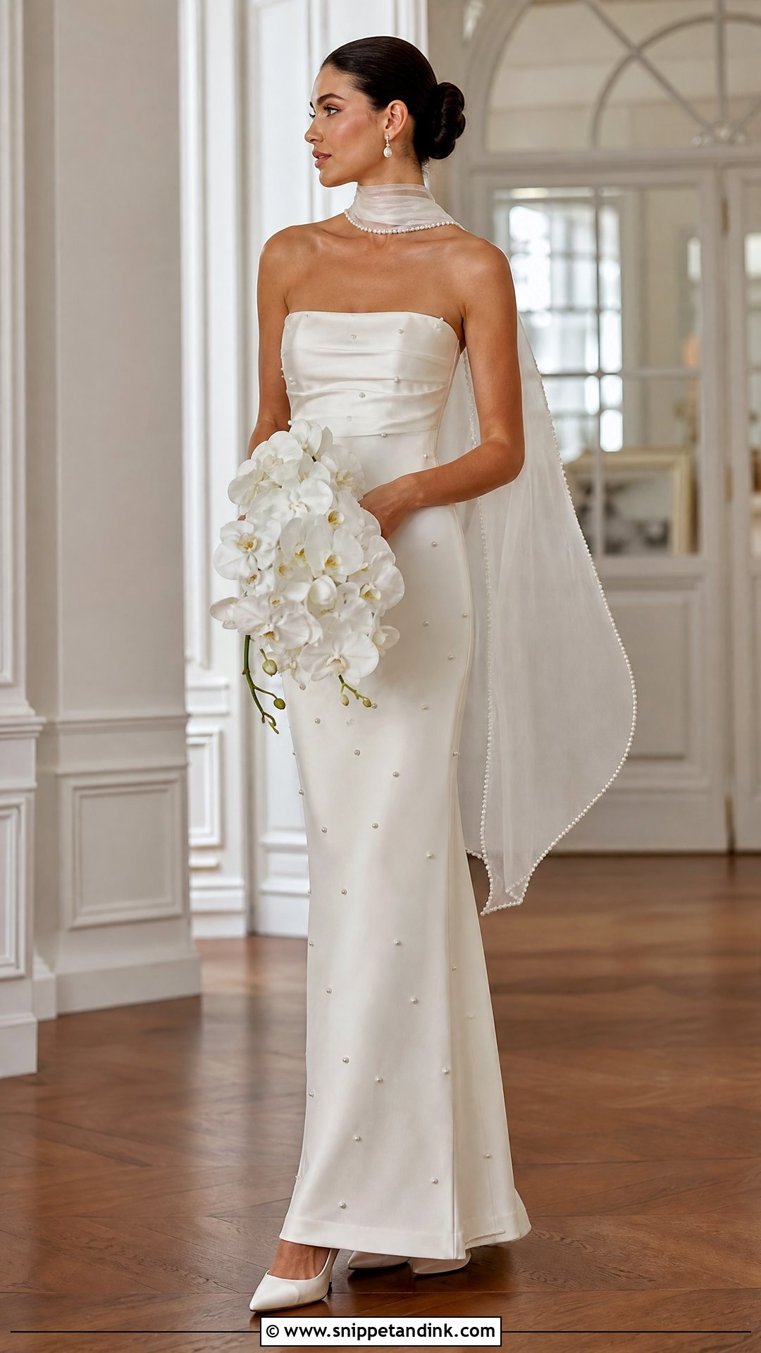 Pearl Neck Scarf Wedding Dress - Snippet and Ink - 20 Neck Scarf Wedding Dresses