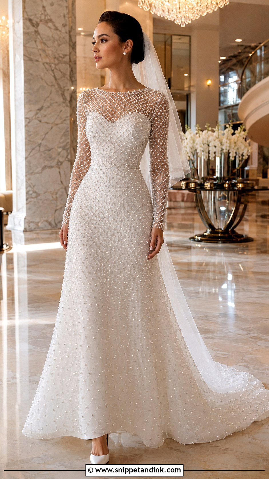 Pearl Net Wedding Dress - Snippet and Ink - 20 Net Wedding Dress Ideas