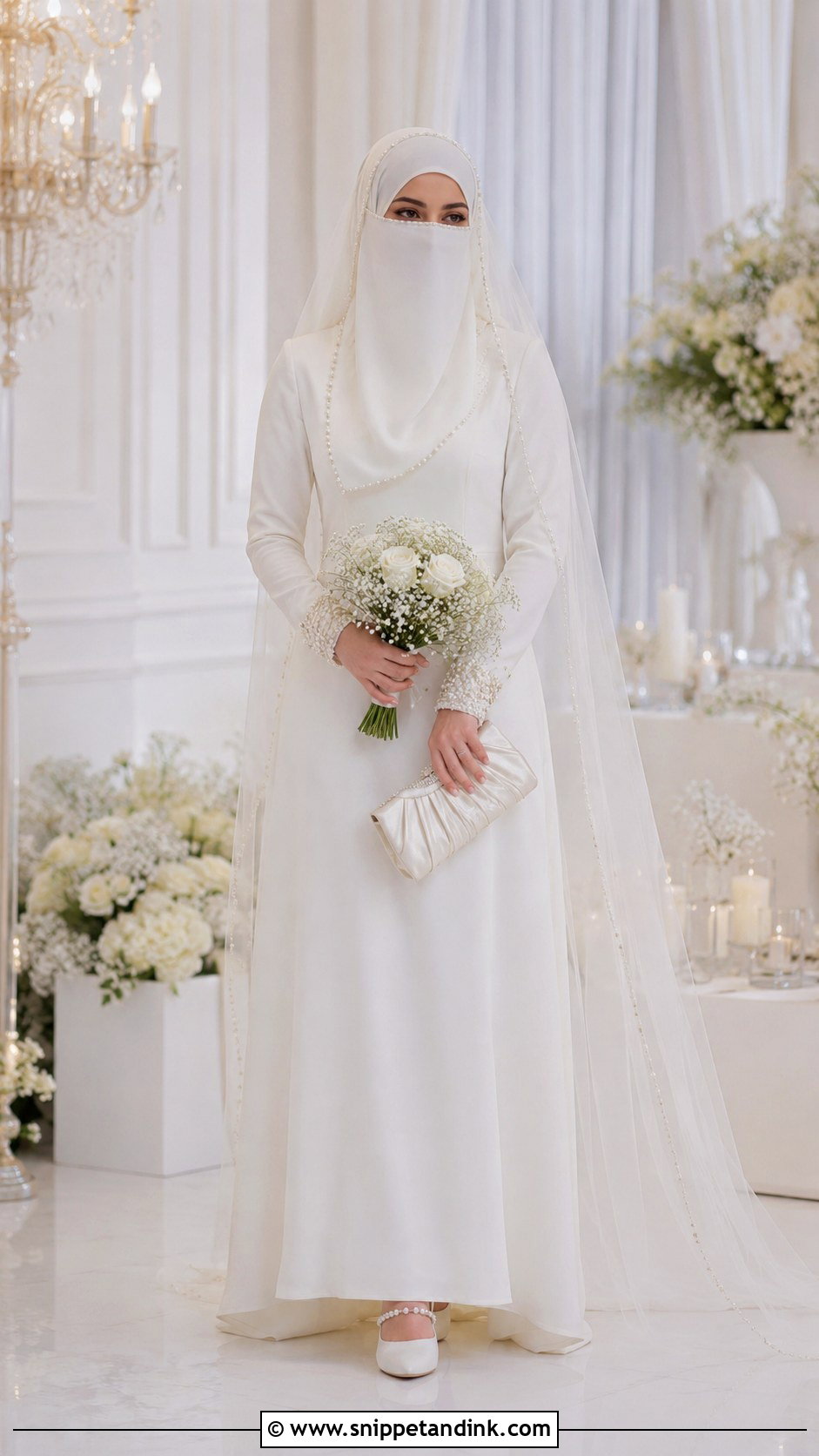 Pearl Niqab Bride Look - Snippet and Ink - 30 Niqab Bride Ideas