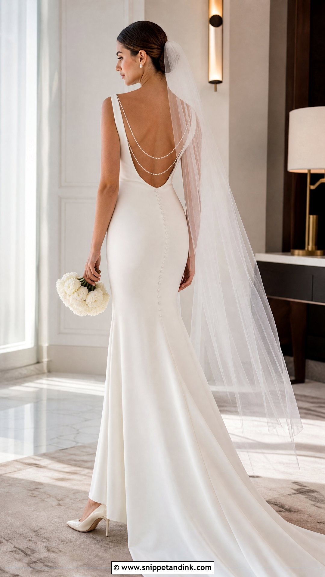 Pearl Open Back Wedding Dress - Snippet and Ink - 20 Open Wedding Dress Ideas