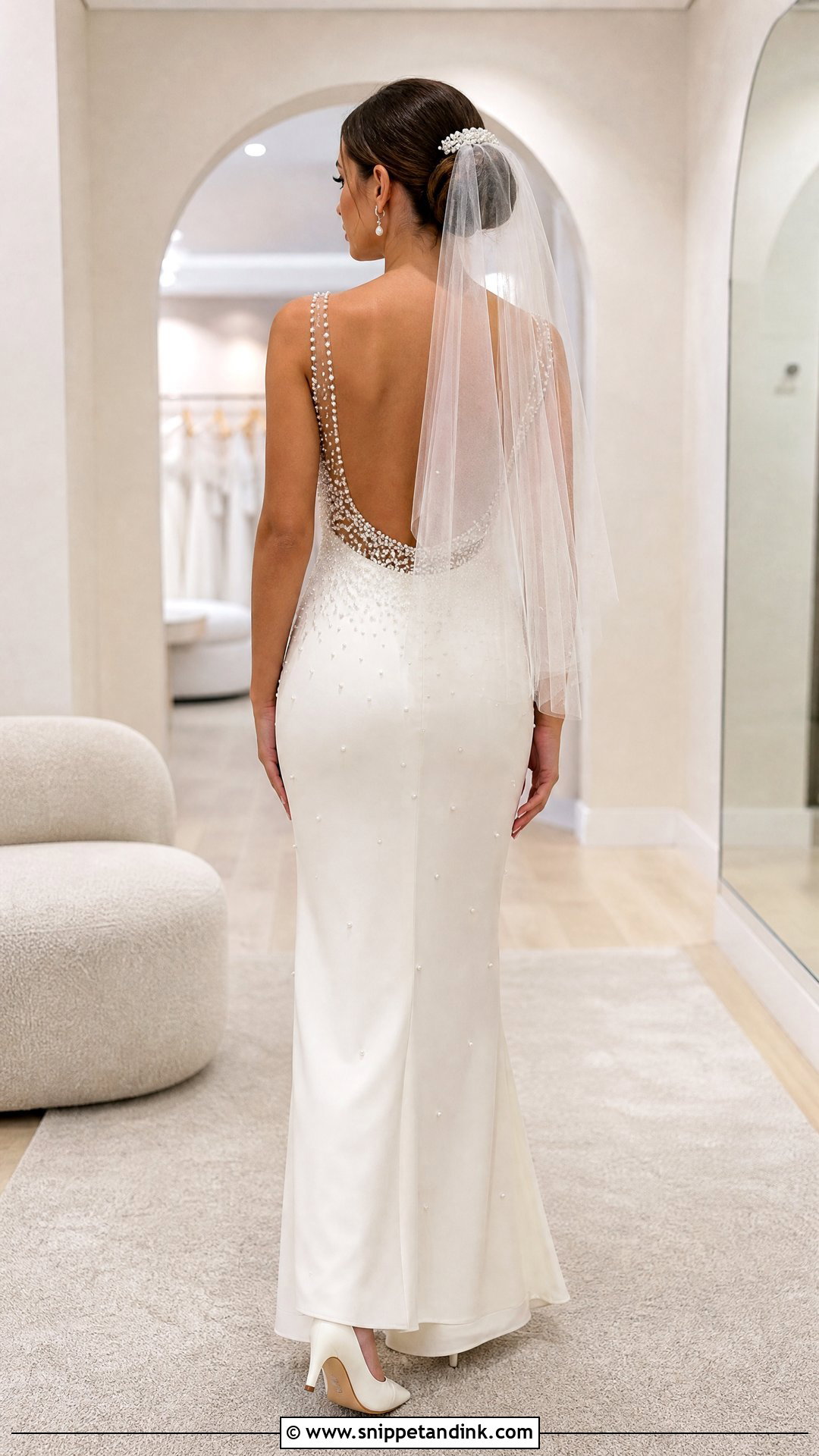 Pearl Open Back Wedding Dress - Snippet and Ink - 20 Tight Wedding Dress Open Backs Ideas