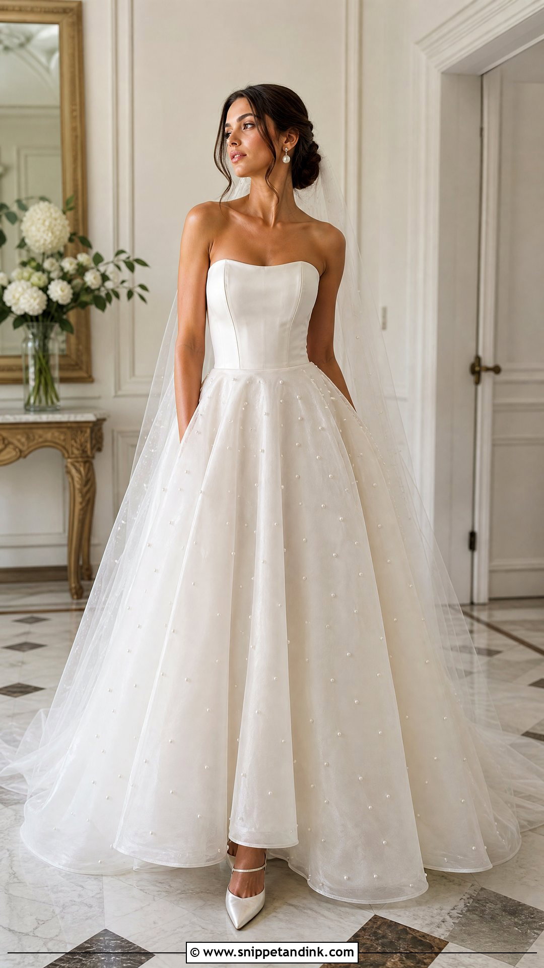Pearl Organza Wedding Dress - Snippet and Ink - 25 Wedding Dress Pearls Ideas