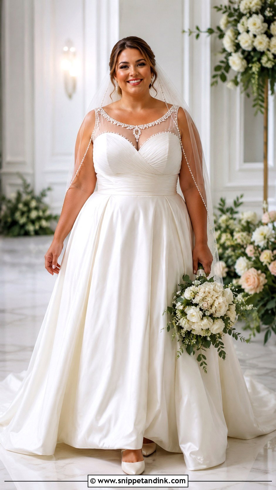 Pearl Plus Size Wedding Dress - Snippet and Ink - 25 Pearls Wedding Dresses