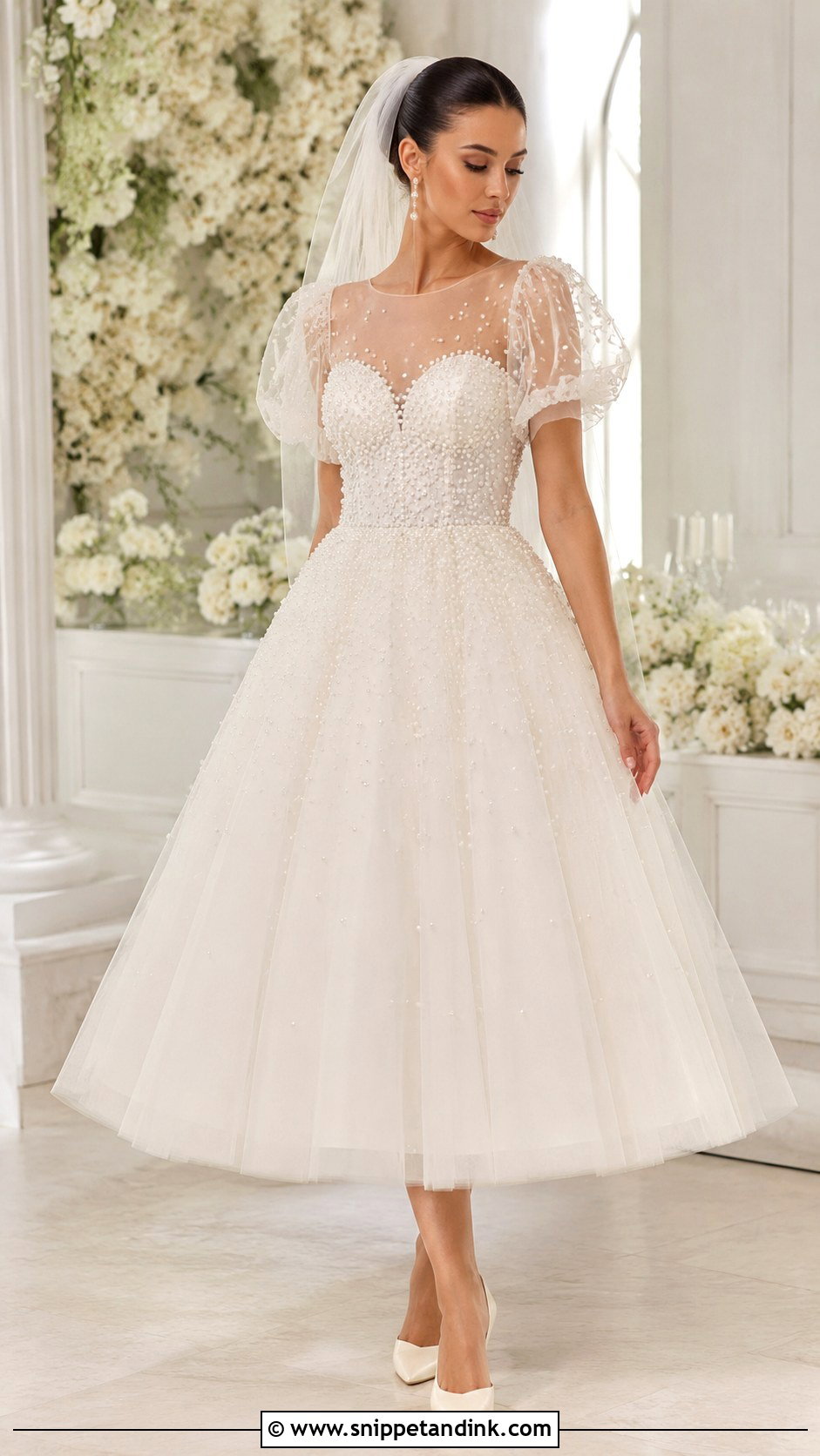 Pearl Puffy Wedding Dress - Snippet and Ink - 25 Puffy Wedding Dresses