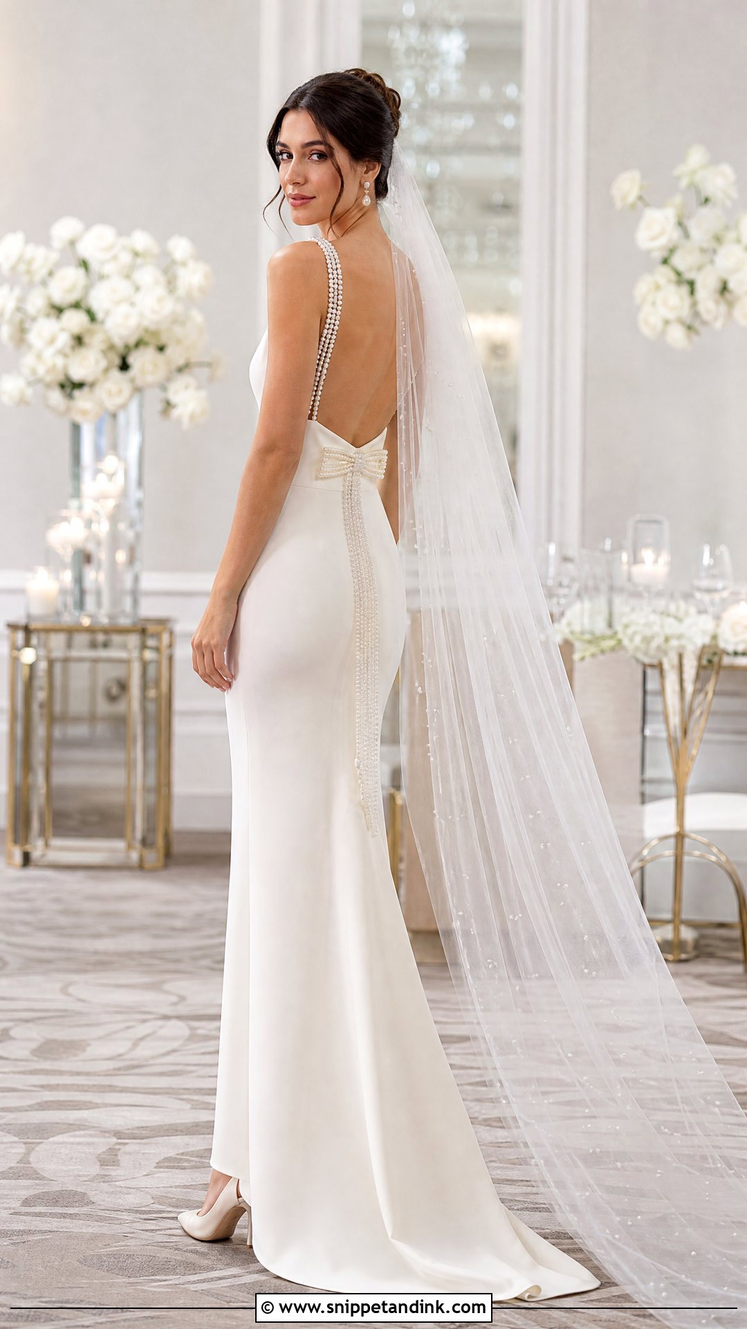 Pearl Ribbon Wedding Dress - Snippet and Ink - 20 Ribbon Wedding Dress Ideas
