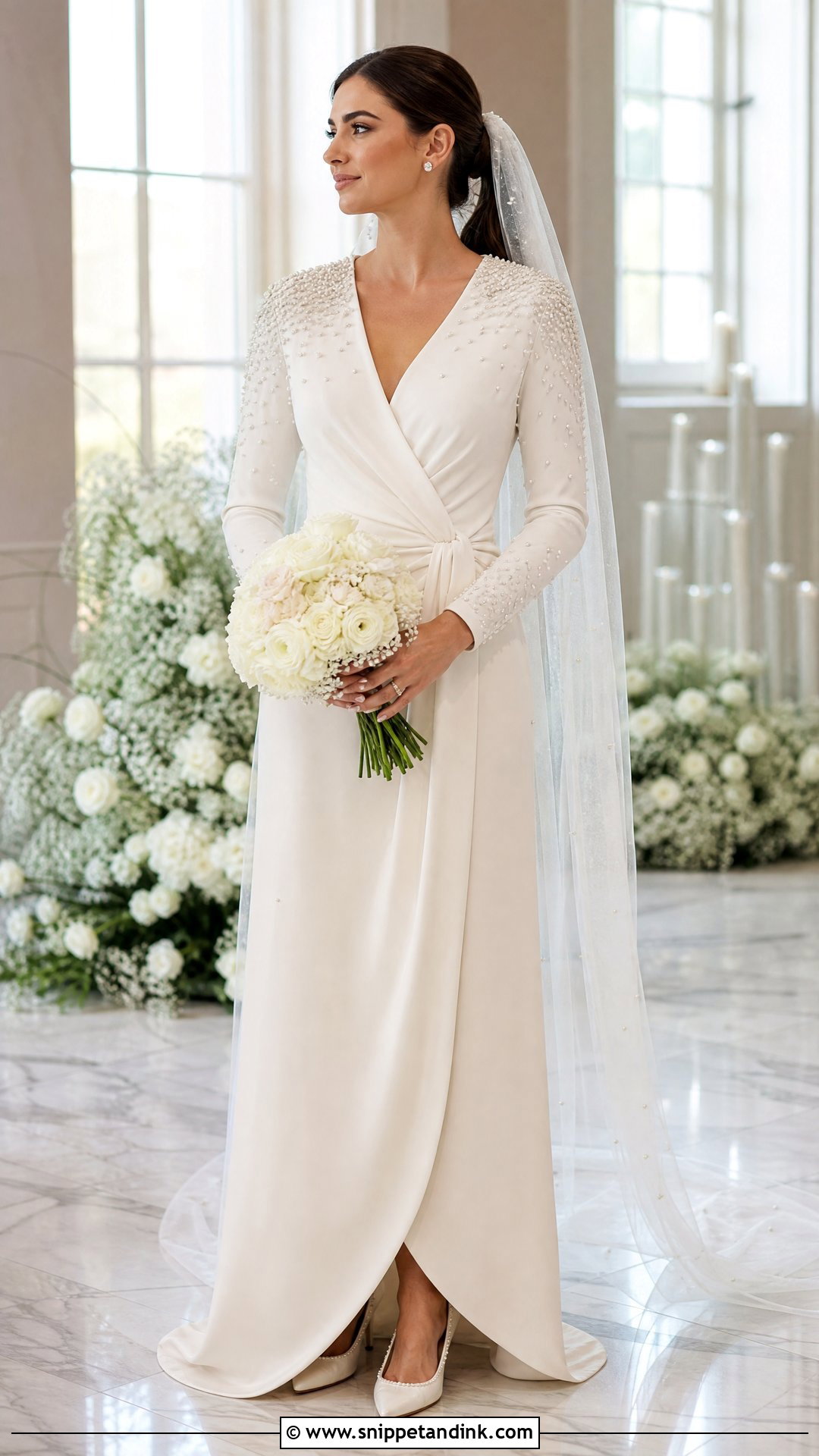 Pearl Robe Wedding Dress - Snippet and Ink - 20 Robe Wedding Dress Ideas