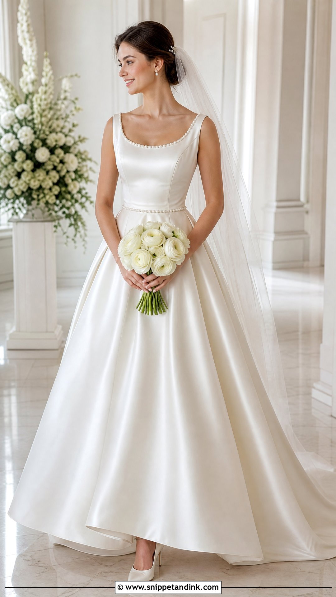 Pearl Satin Ballgown Wedding Dress - Snippet and Ink - 25 Satin Ballgown Wedding Dress Ideas