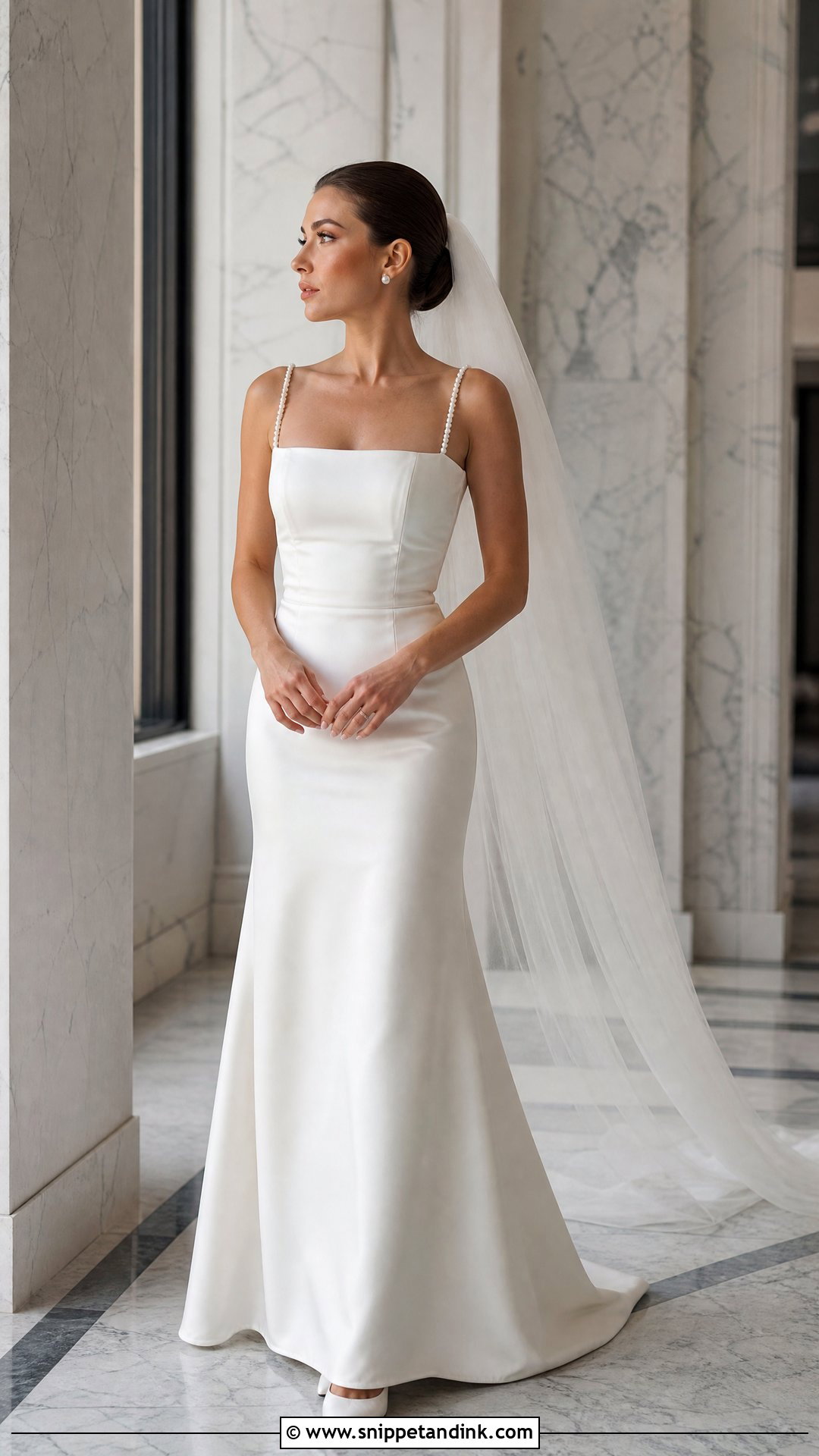 Pearl Satin Bridal Dress - Snippet and Ink - 20 Pearl Bridal Dress Ideas