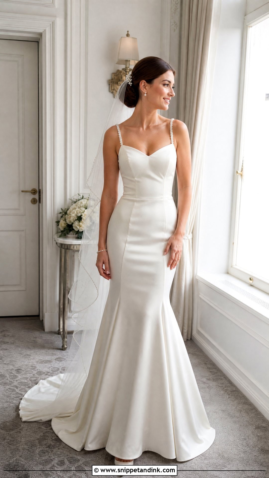 Pearl Satin Mermaid Bridal Gown - Snippet and Ink - 20 Satin Bridal Gown Mermaid Ideas