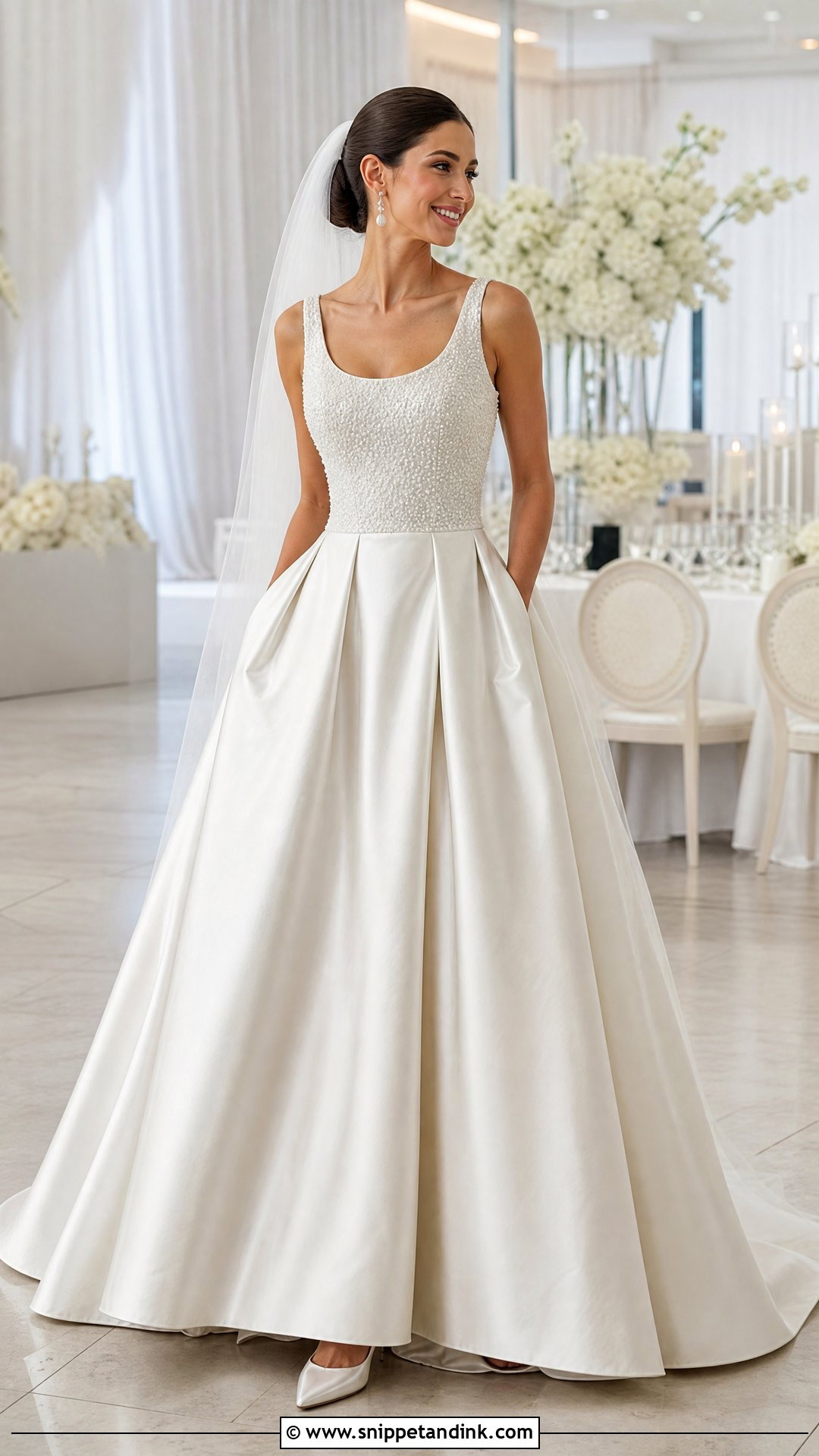 Pearl Satin Wedding Dress - Snippet and Ink - 20 Pearl Wedding Dresses