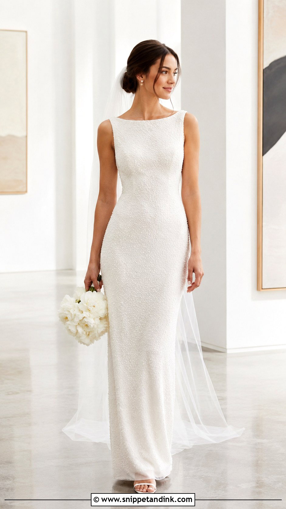 Pearl Sheath Wedding Dress - Snippet and Ink - 25 Pearls Wedding Dresses