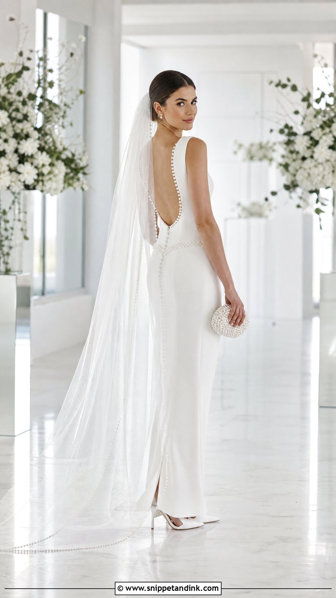 Pearl Sheath Wedding Dress - Snippet and Ink - 20 Vintage Pearl Wedding Dress Ideas