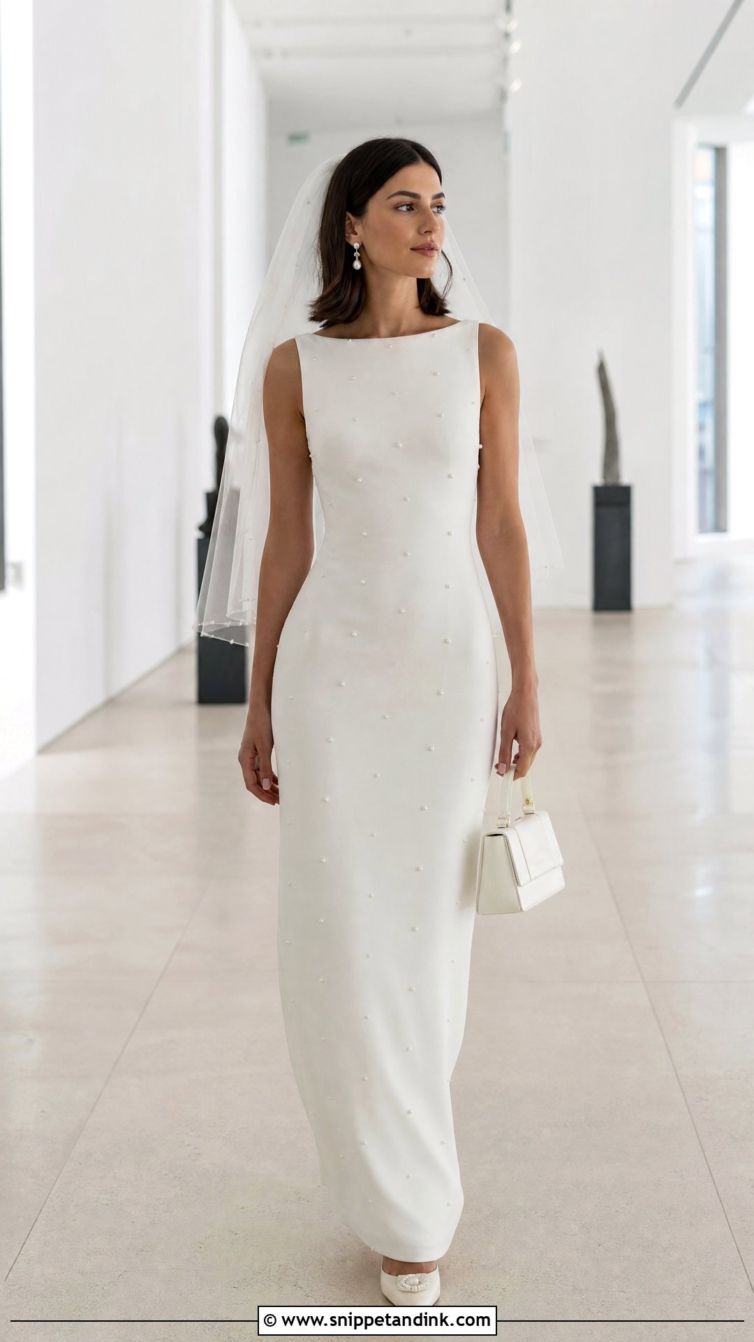 Pearl Sheath Wedding Dress - Snippet and Ink - 20 Pearl Wedding Dresses