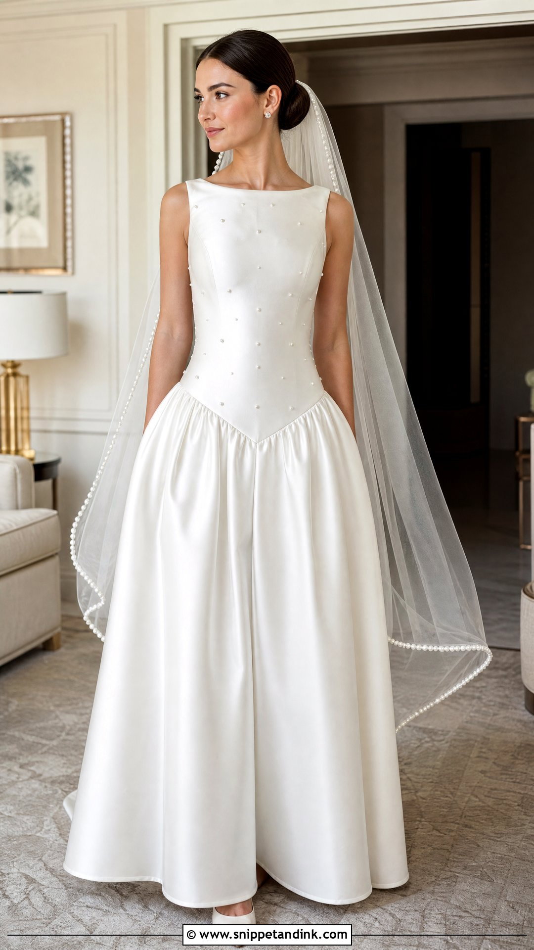 Pearl Silk Drop Waist Wedding Dress - Snippet and Ink - 20 Silk Drop Waist Wedding Dress Ideas