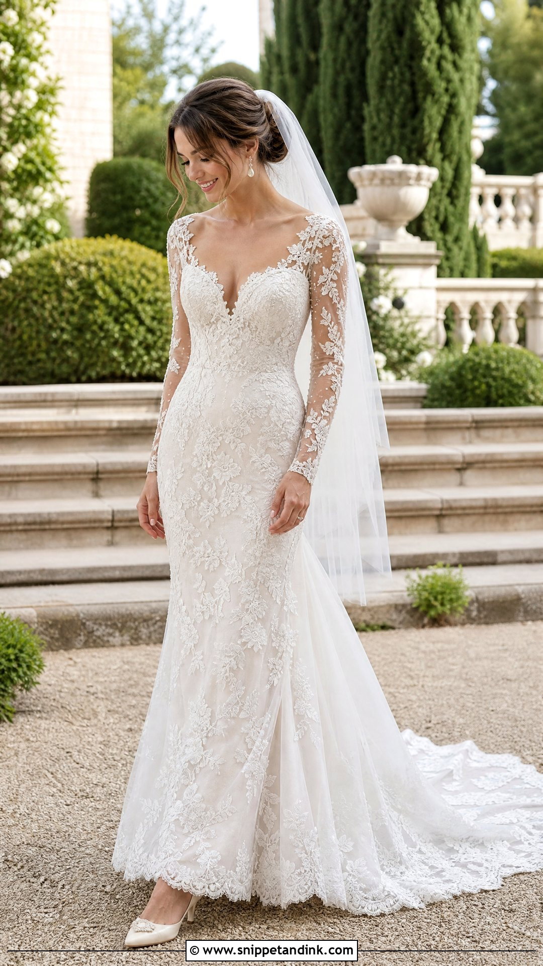 Pearl Sleeve Lace Wedding Dress - Snippet and Ink - 20 Pearl Sleeve Wedding Dress Ideas