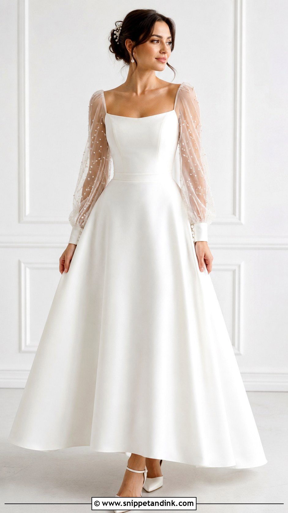 Pearl Sleeve Wedding Dress - Snippet and Ink - 30 Wedding Dresses Sleeves