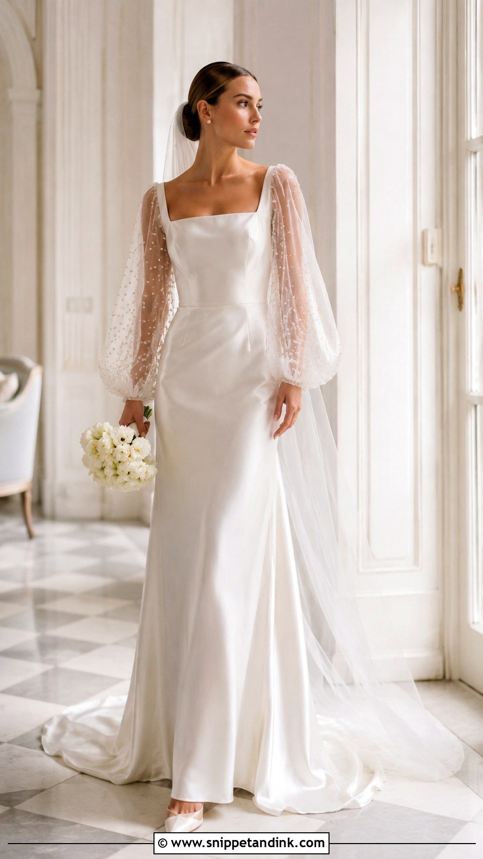 Pearl Sleeve Wedding Dress - Snippet and Ink - 20 Big Sleeve Wedding Dress Ideas