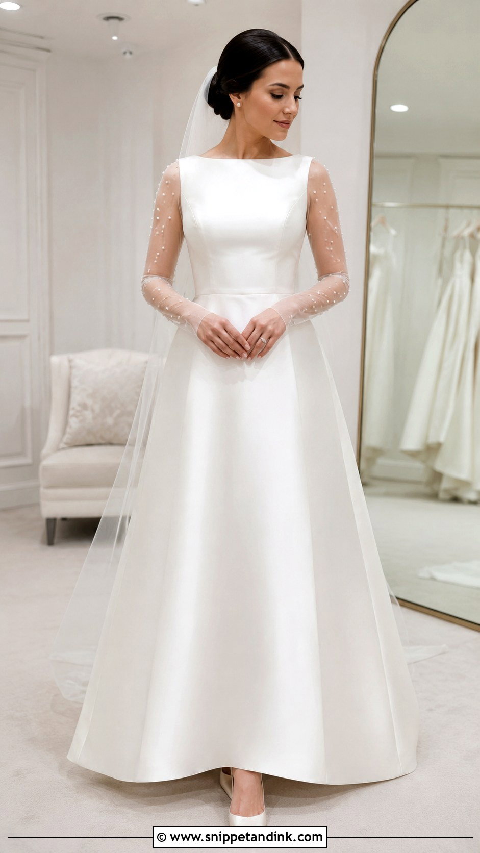 Pearl Sleeves for a Wedding Dress - Snippet and Ink - 20 Adding Sleeves to Wedding Dress