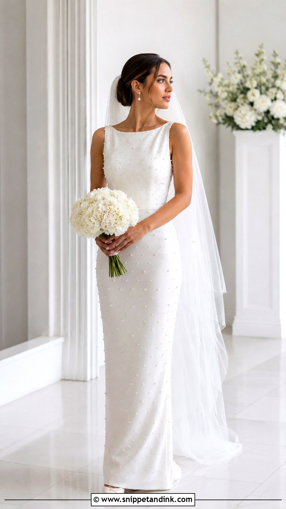 Pearl Straight Wedding Dress - Snippet and Ink - 25 Straight Wedding Dress Ideas