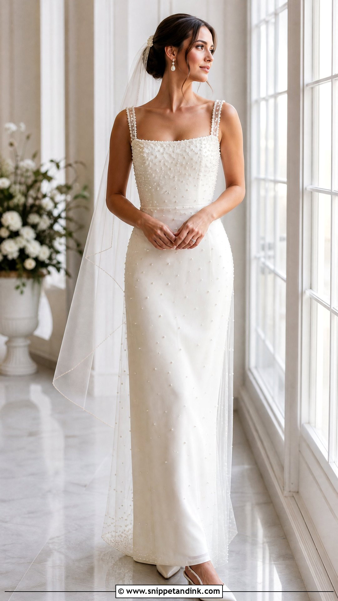 Pearl Straight Wedding Gown - Snippet and Ink - 20 Straight Wedding Gown Ideas